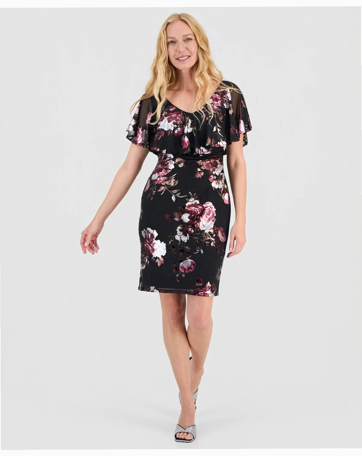 Women's Mesh Ruffled Dress