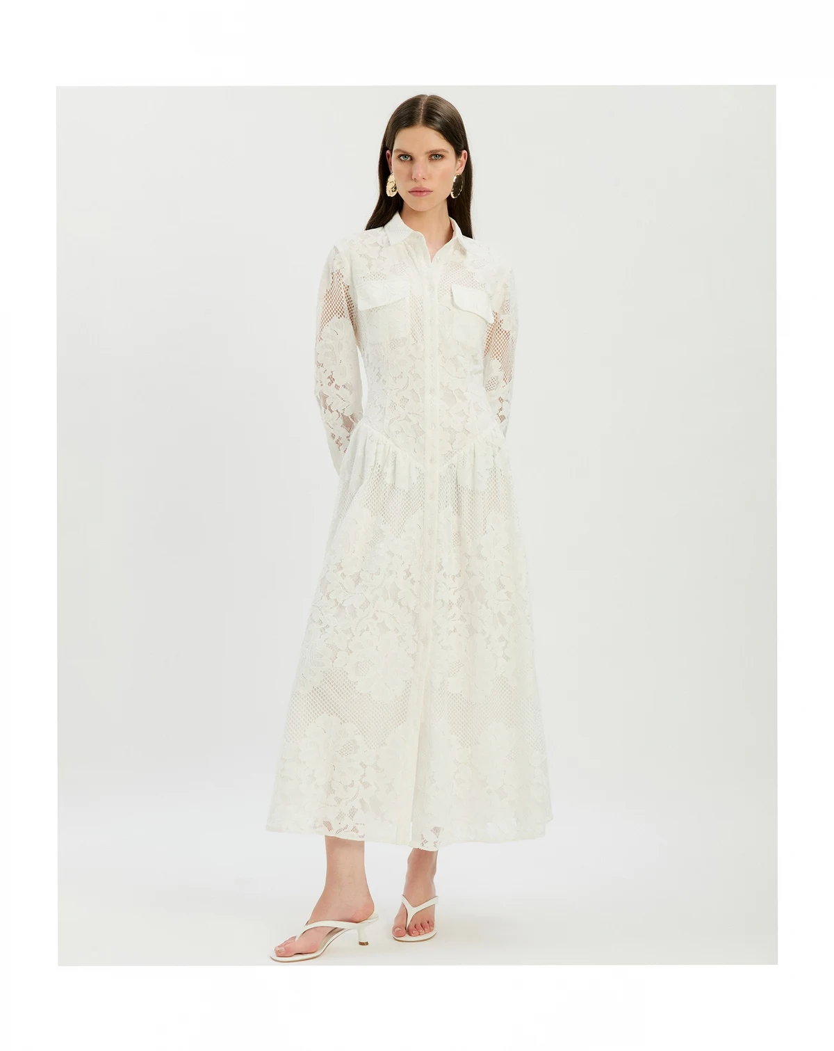 Women's Agatha Lace Collared Shirt Dress