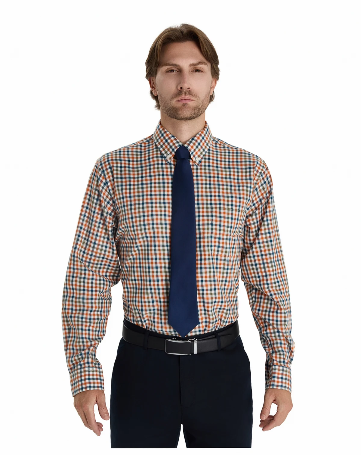Men's Fashion Plaid Pattern Poplin Shirt, Macy's Exclusive