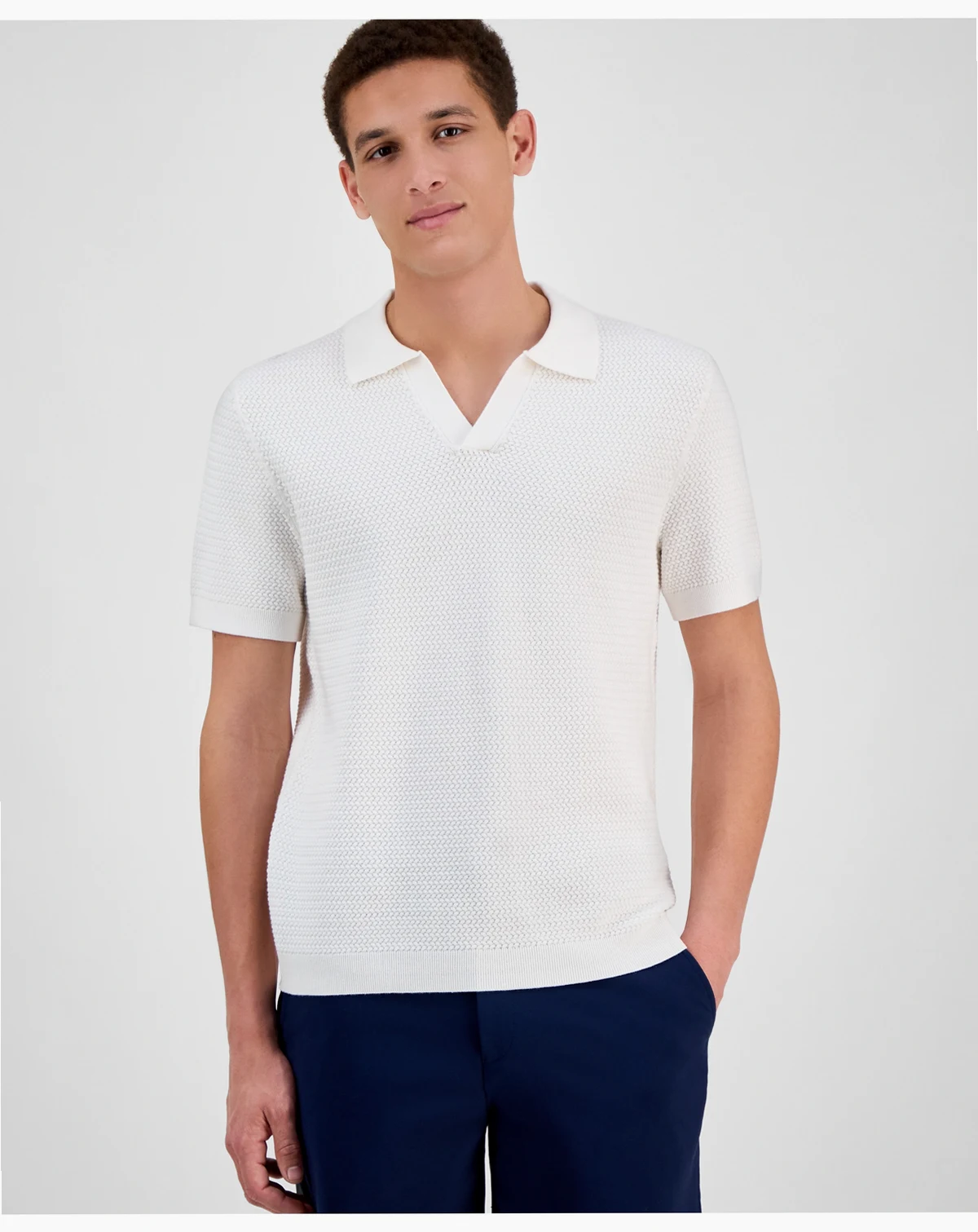 Men's Textured Polo Shirt, Exclusively at Macy's