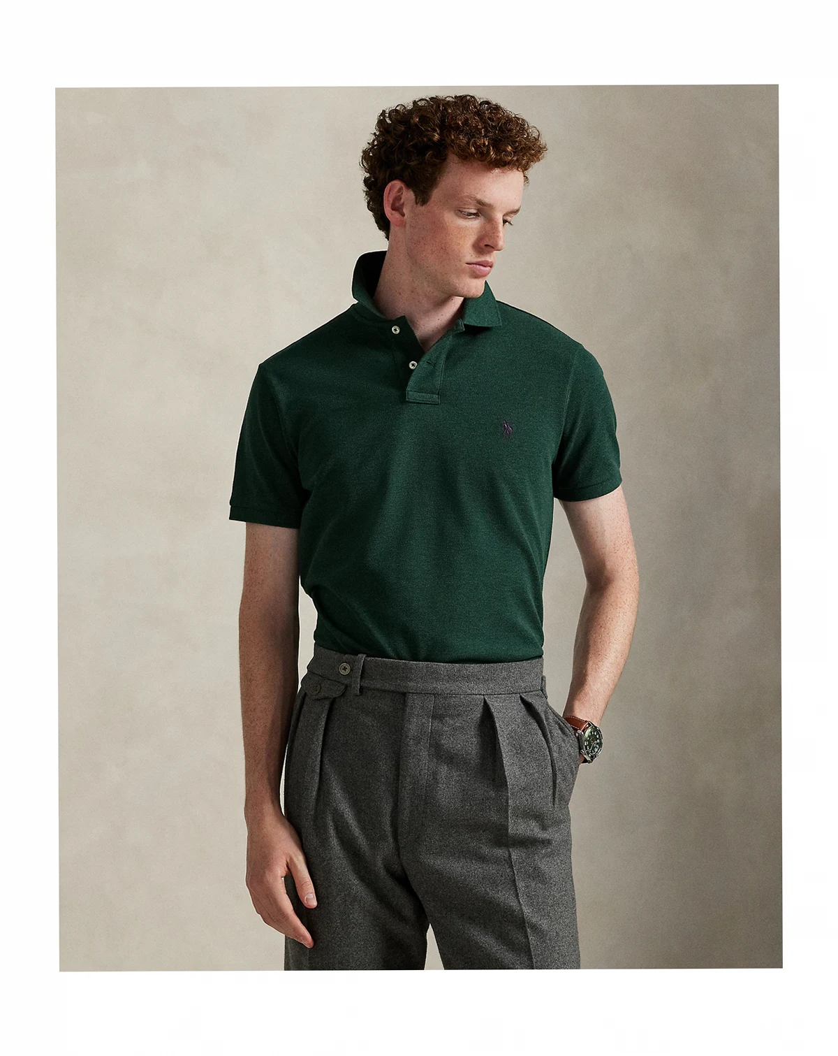 Men's Cotton Custom Slim Fit Mesh Polo Shirt