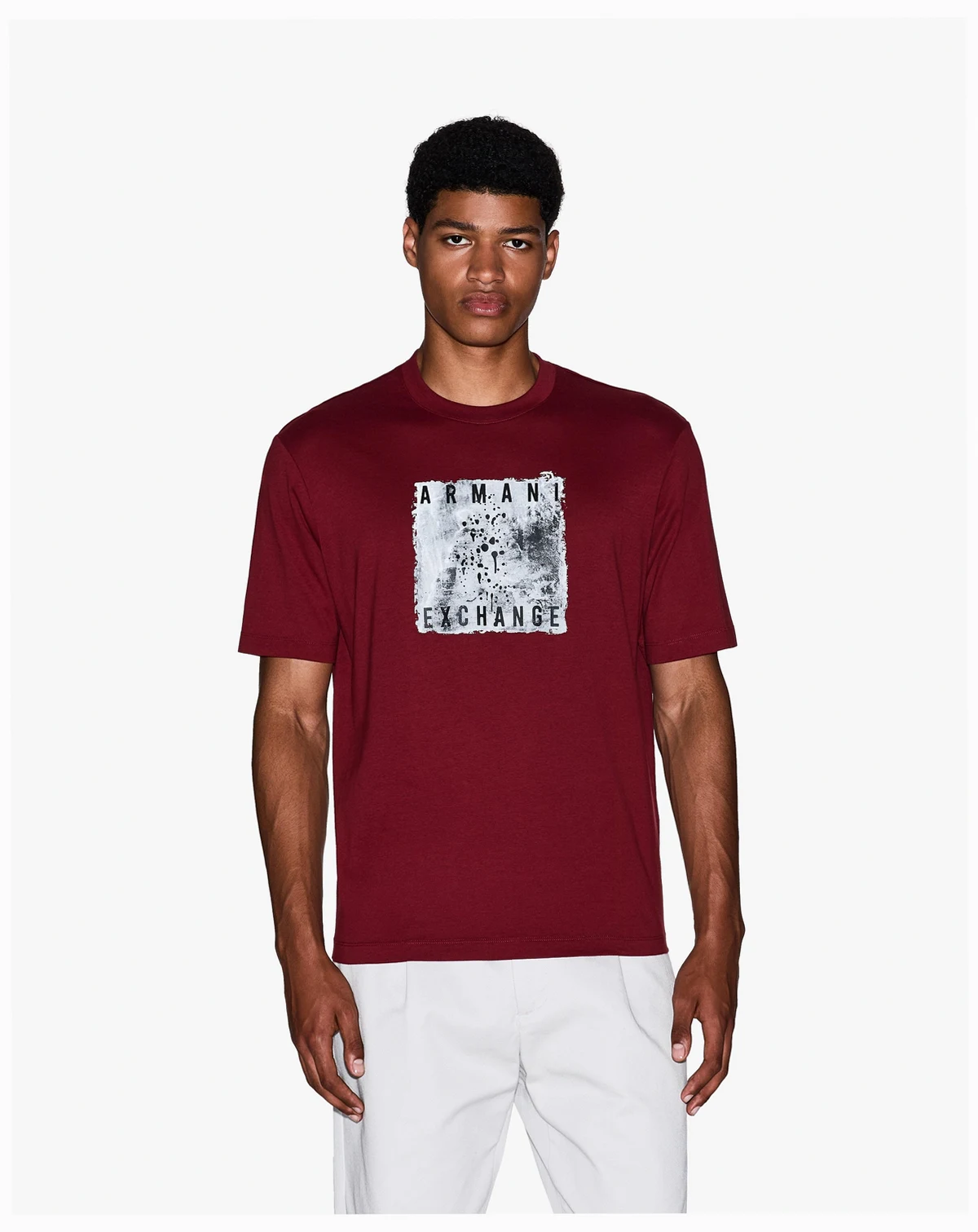 Men's Grid Box Splatter Graphic T-Shirt