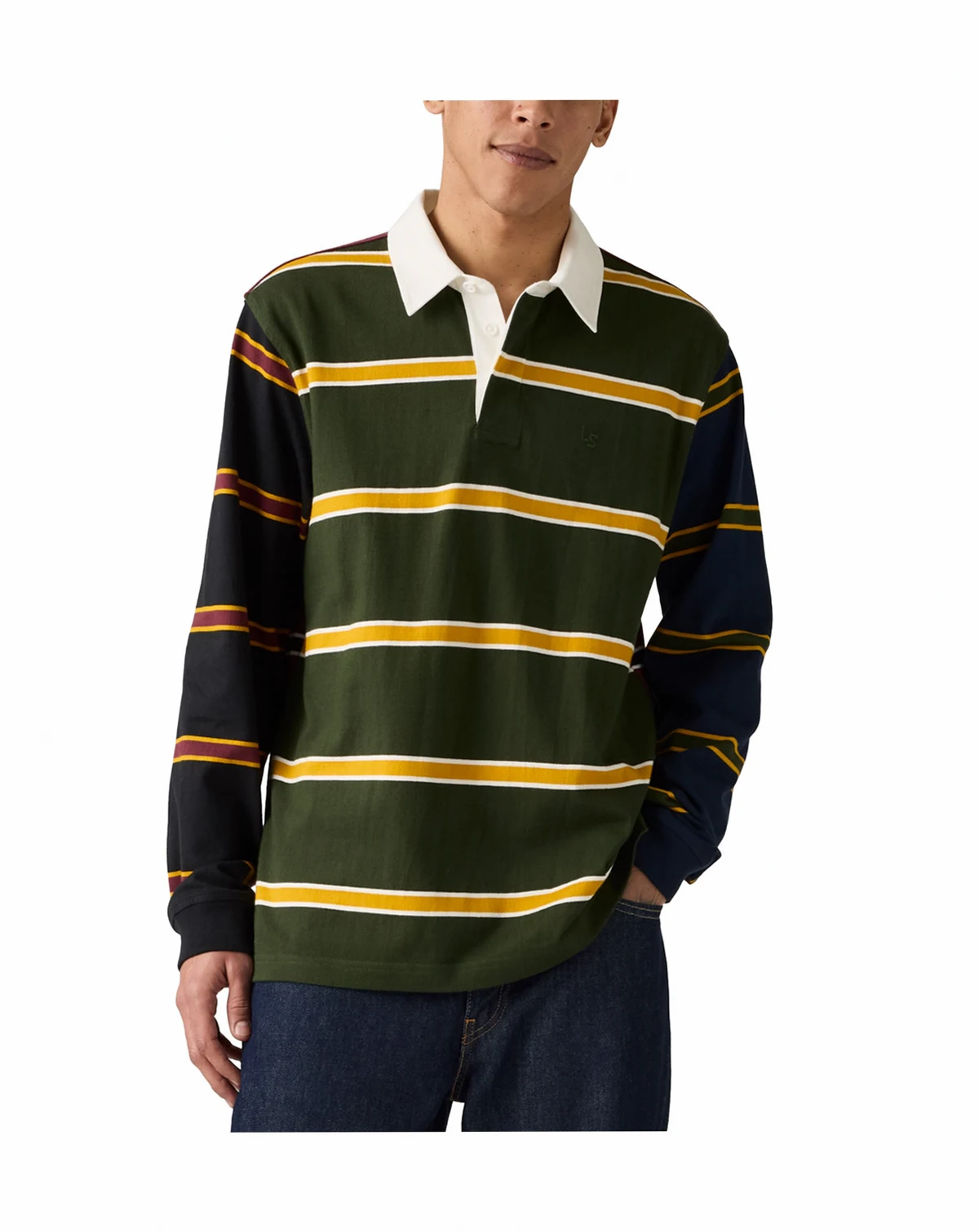 Men's Union Relaxed Fit Long Sleeve Striped Rugby Shirt