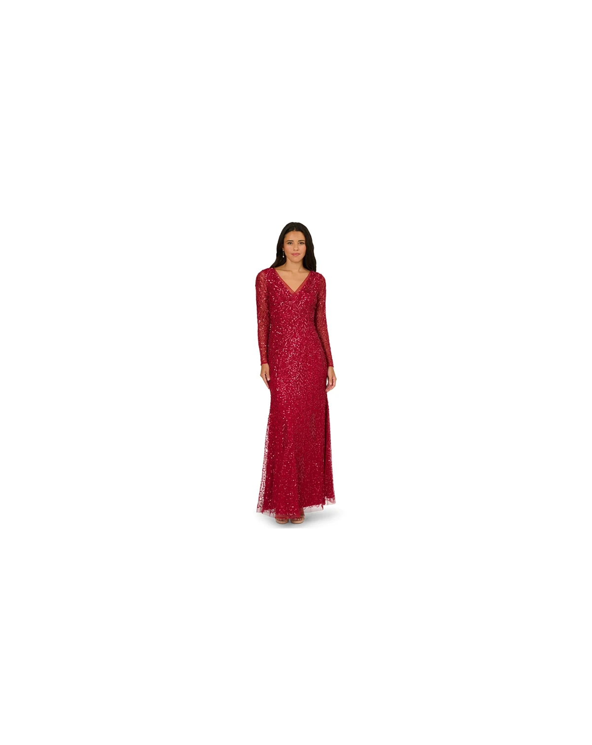 Petite V-Neck Beaded Dress