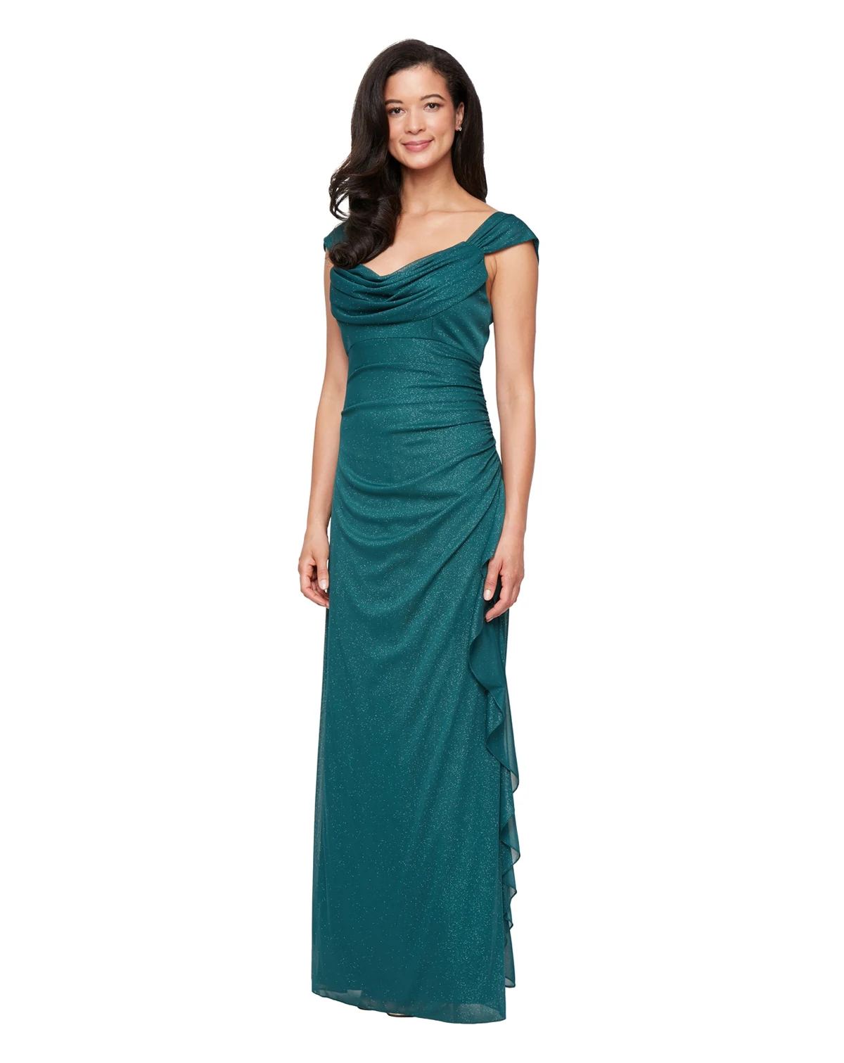 Petite Cowl Neck Long Dress