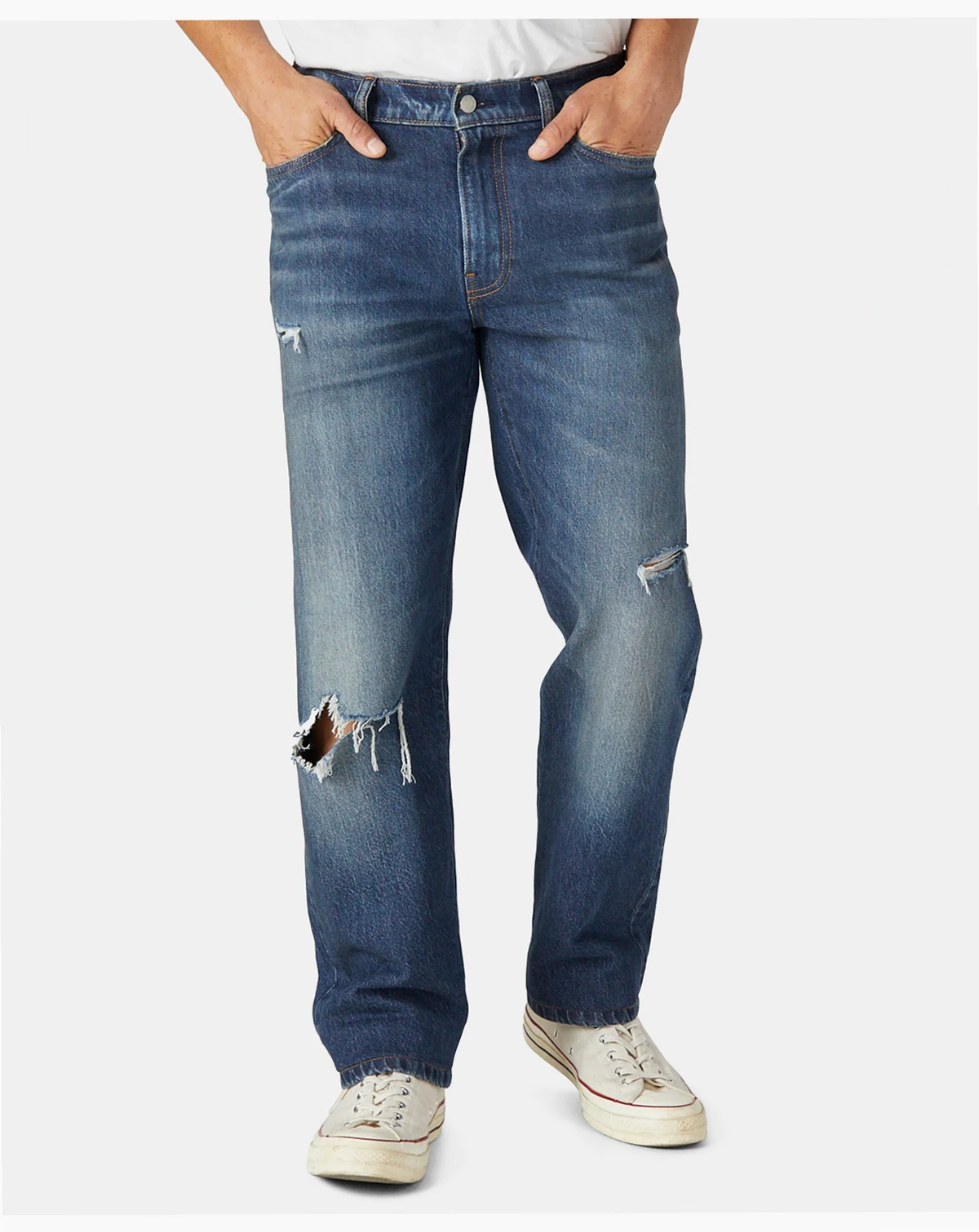 Men's 363 Distressed Taper Straight Stretch Jeans