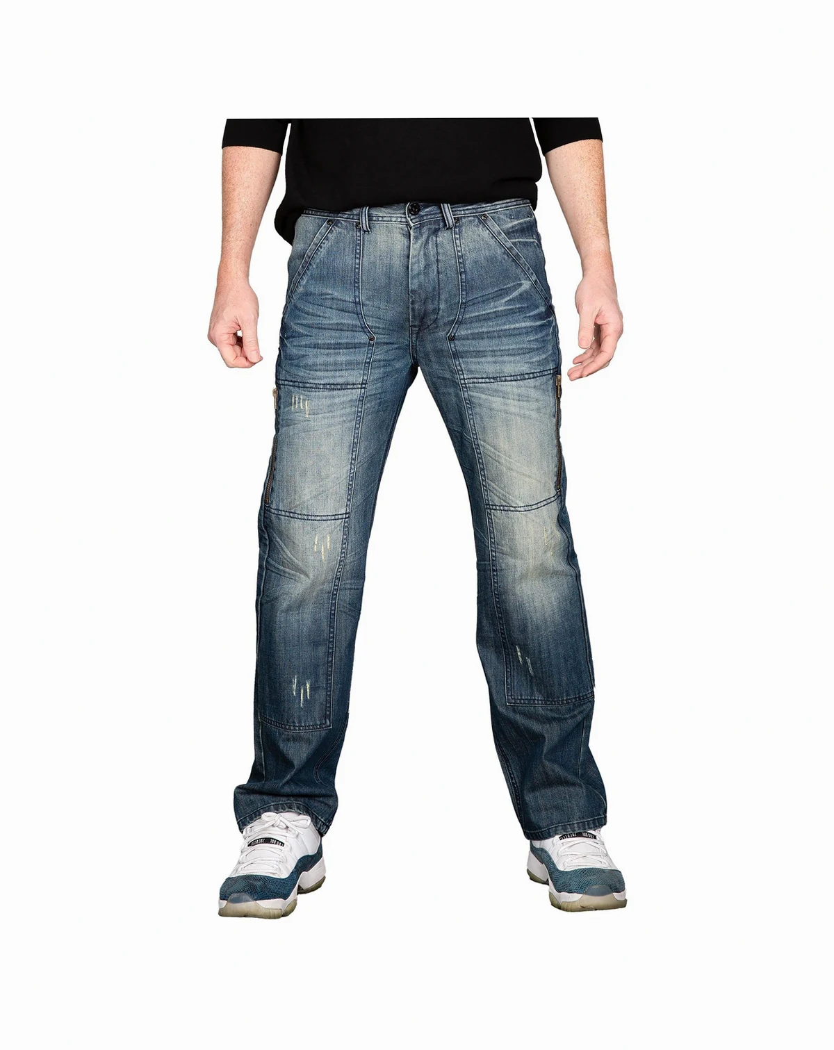 Men's Zipper Pocket Relaxed Bootcut Premium Denim Jean