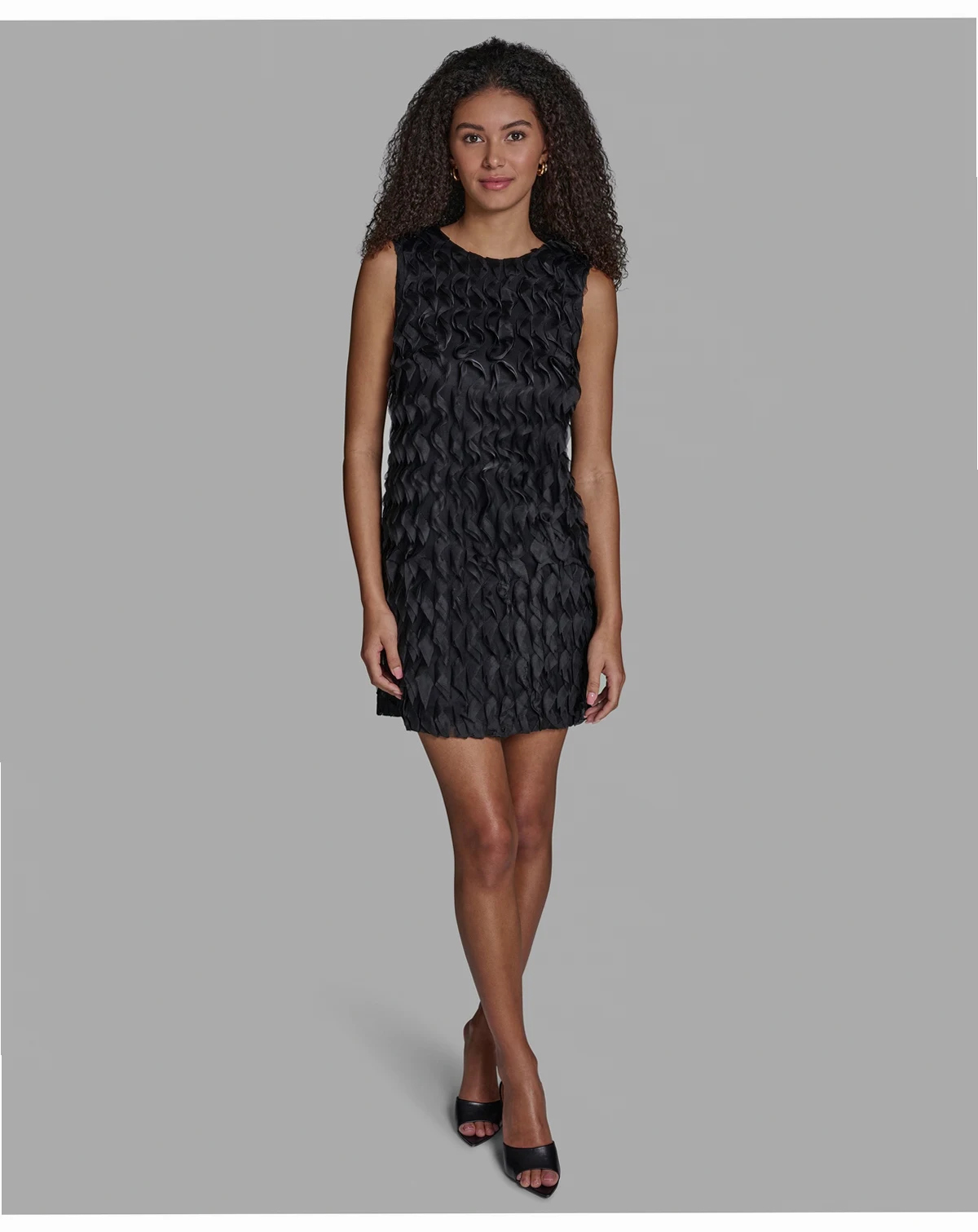 Women's Sleeveless A-Line Wavy Tulle Short Dress