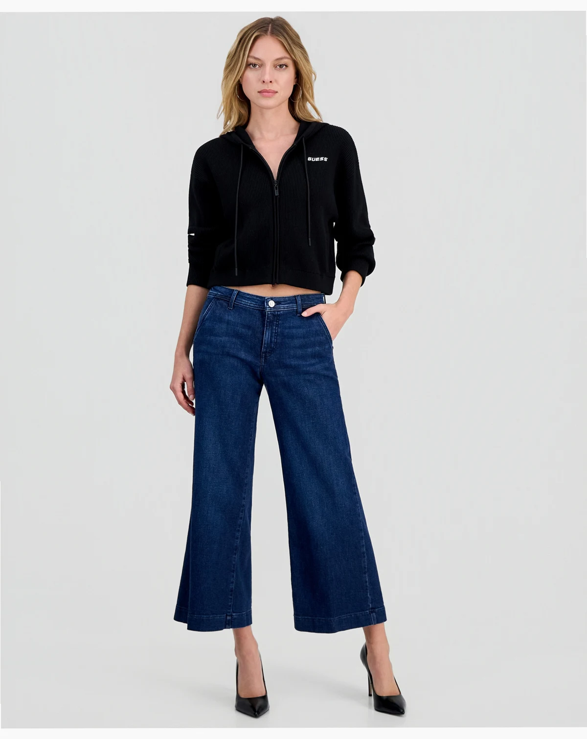 Women's Zoya Cropped Wide-Leg Jeans