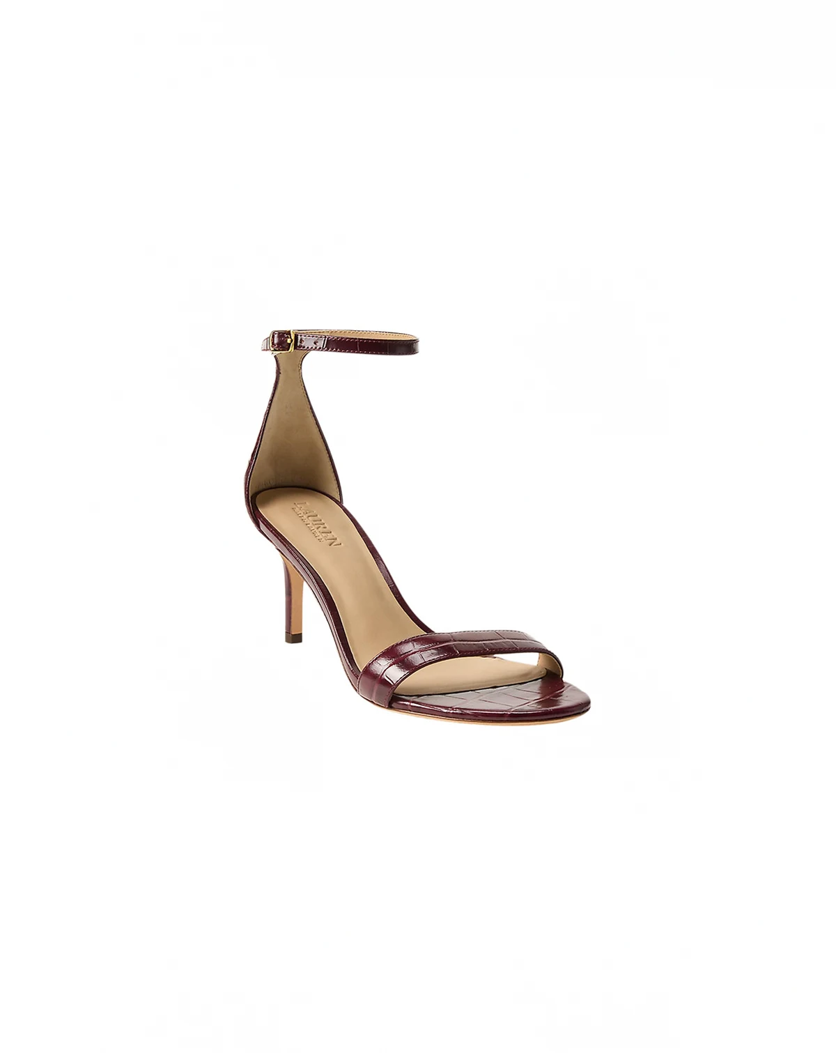 Women's Allie Mid-Heel Crocodile-Embossed Sandals