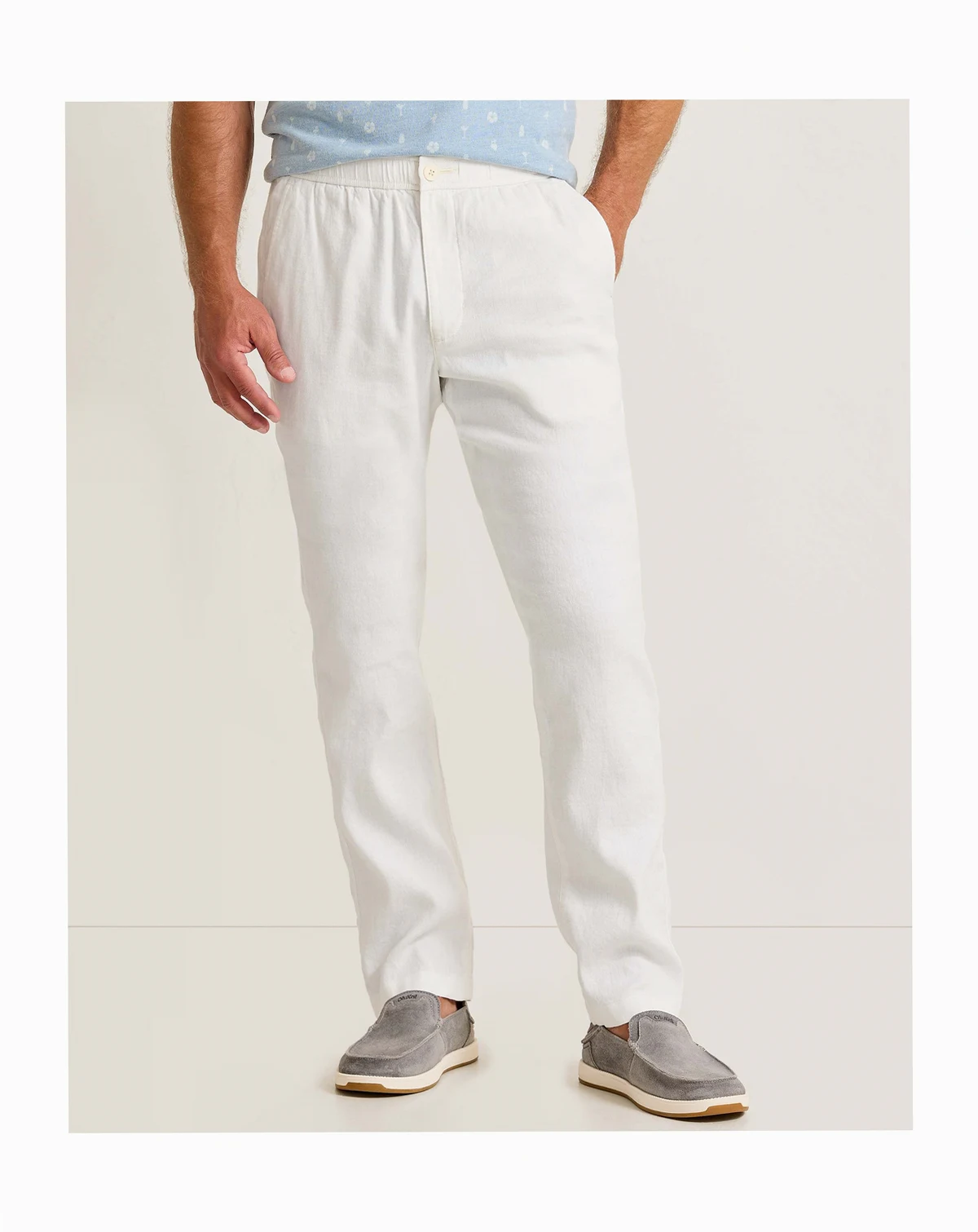 Men's Linen-Blend Beach Coast Classic-Fit Pants