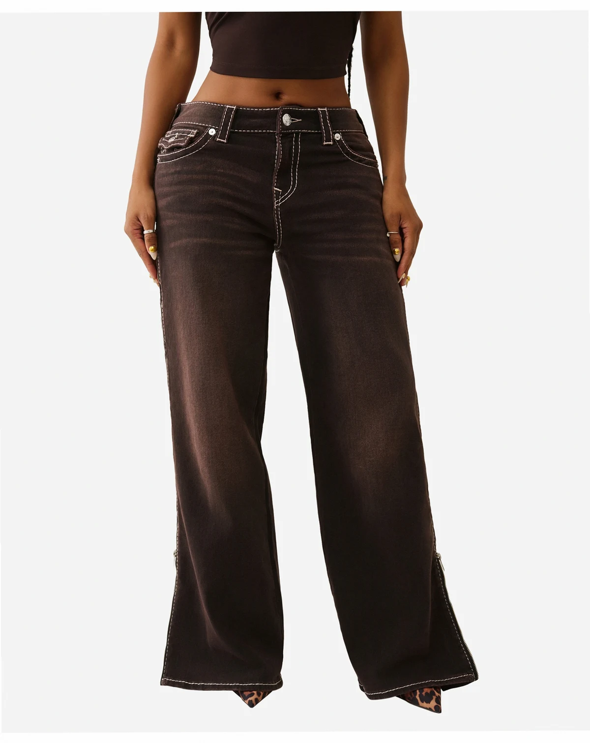 Women's Bobbi Baggy Zipper Big T Flap Jeans