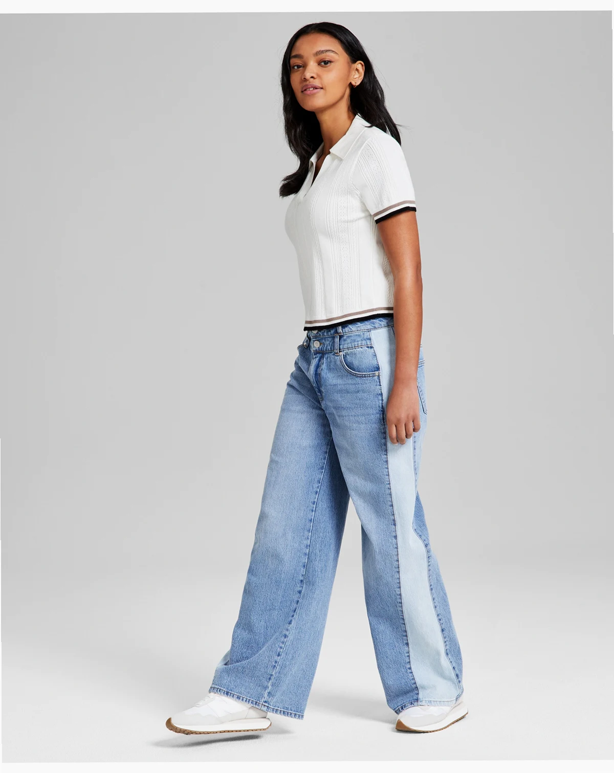 And Now This Women's Contrast-Denim Wide-Leg Jeans, Exclusive