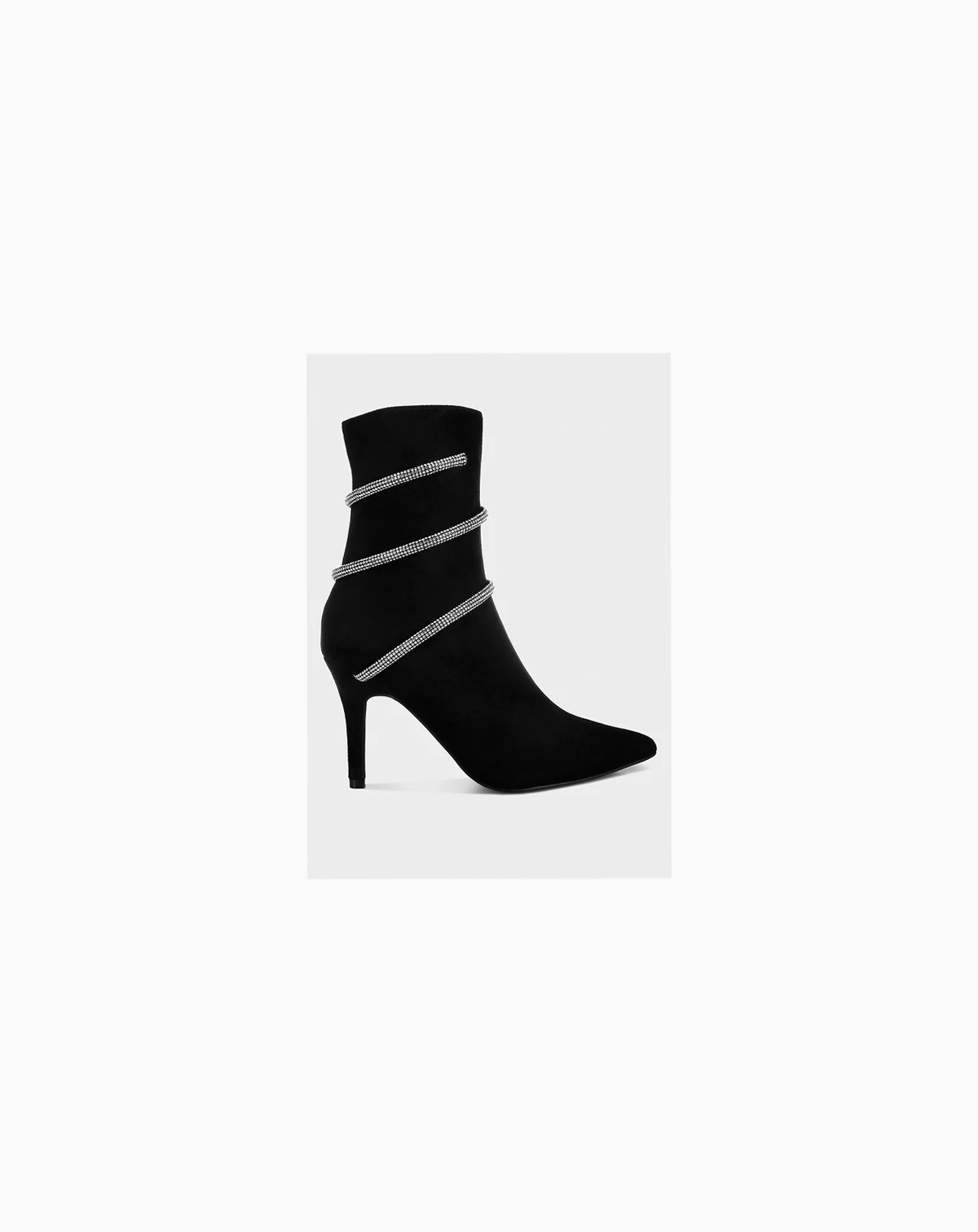Womens Roda Rhinestone Wrap-Around Stiletto Boots