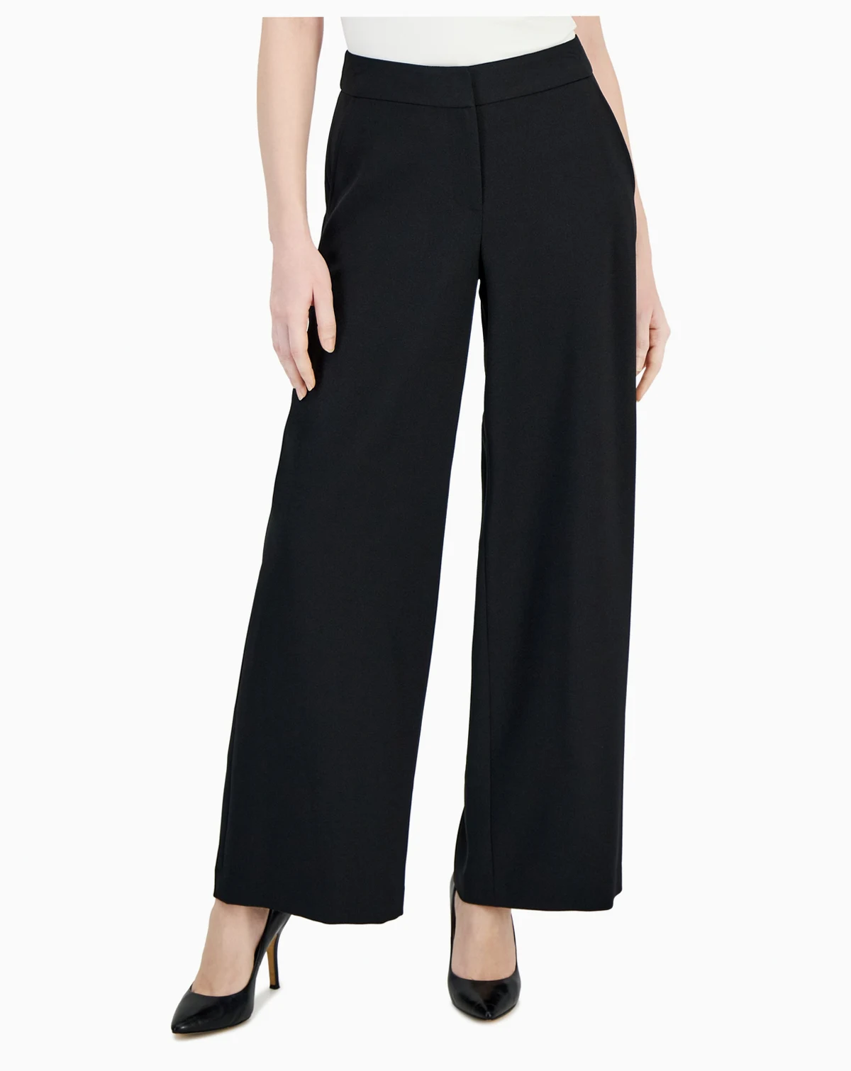 Women's Mid-Rise Wide Leg Pants