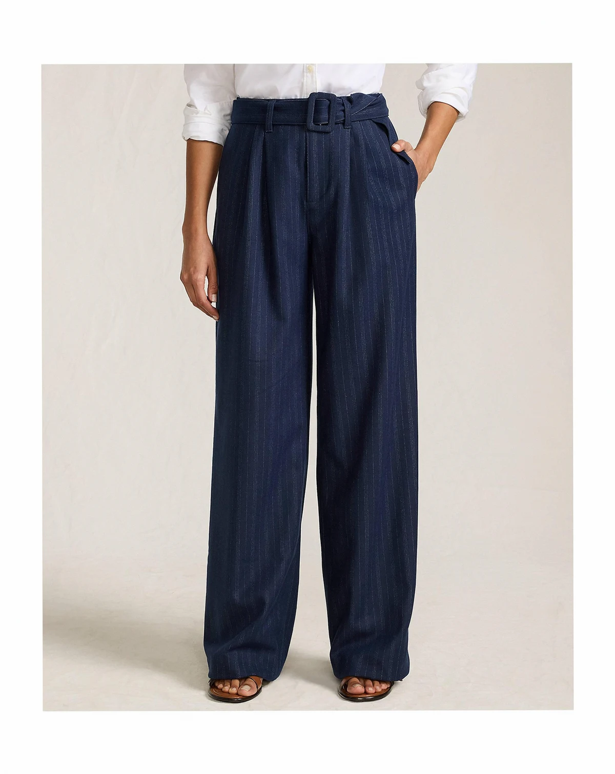 Women's Brushed Flannel Mid Rise Wide Leg Trousers