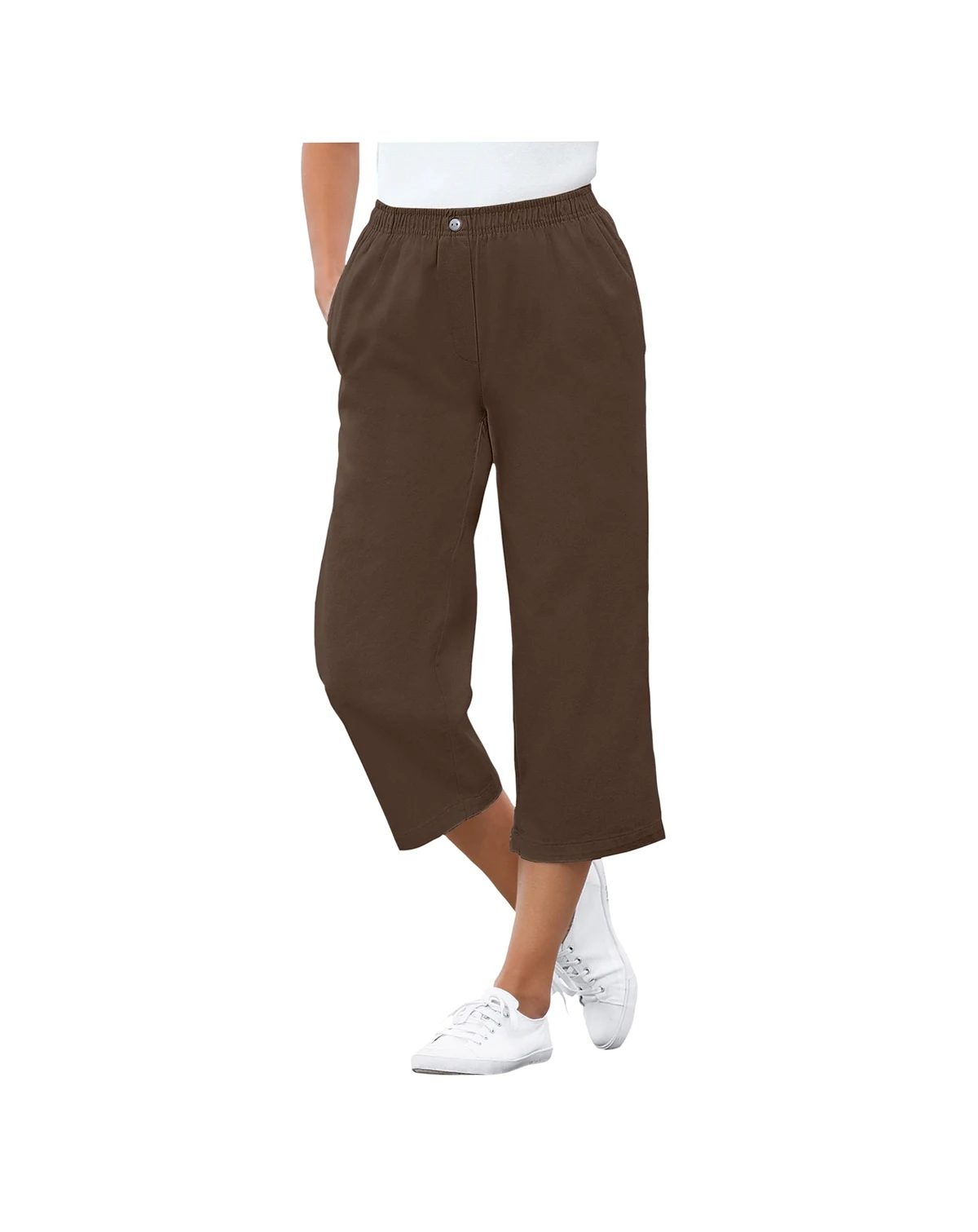 Women's Within 7-Day Elastic-Waist Pull-On Cotton Denim Capri Jeans