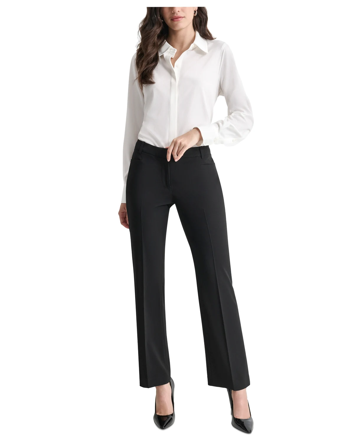 Petite Modern-Fit Mid-Rise Wide-Leg Pants