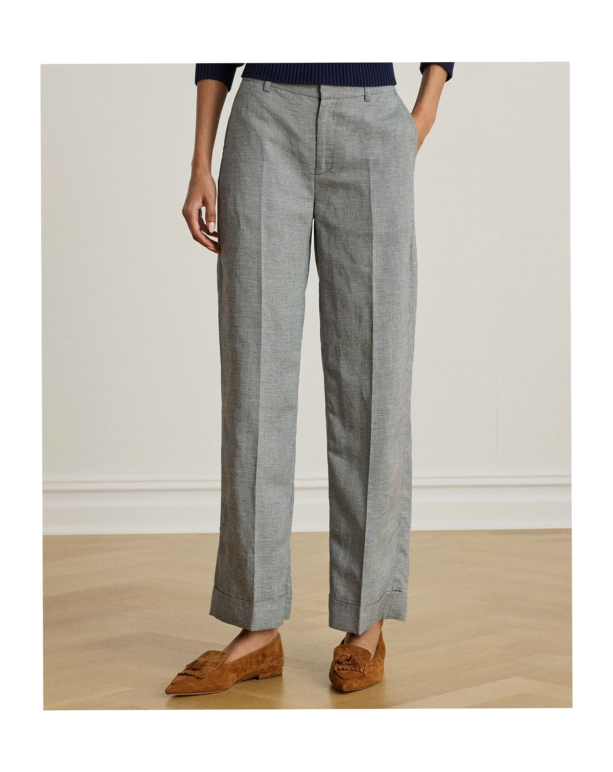 Women's Basket-Weave Cropped Pants