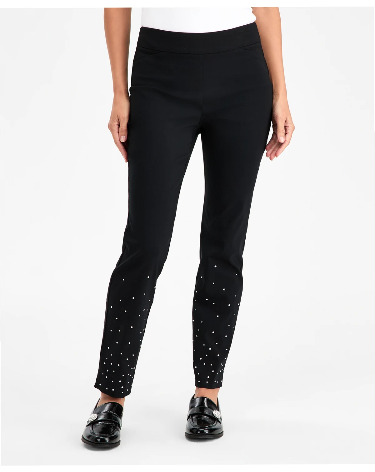 Women's Rhinestone Pearl Embellished Pull-On Cambridge Pants, Macy's Exclusive