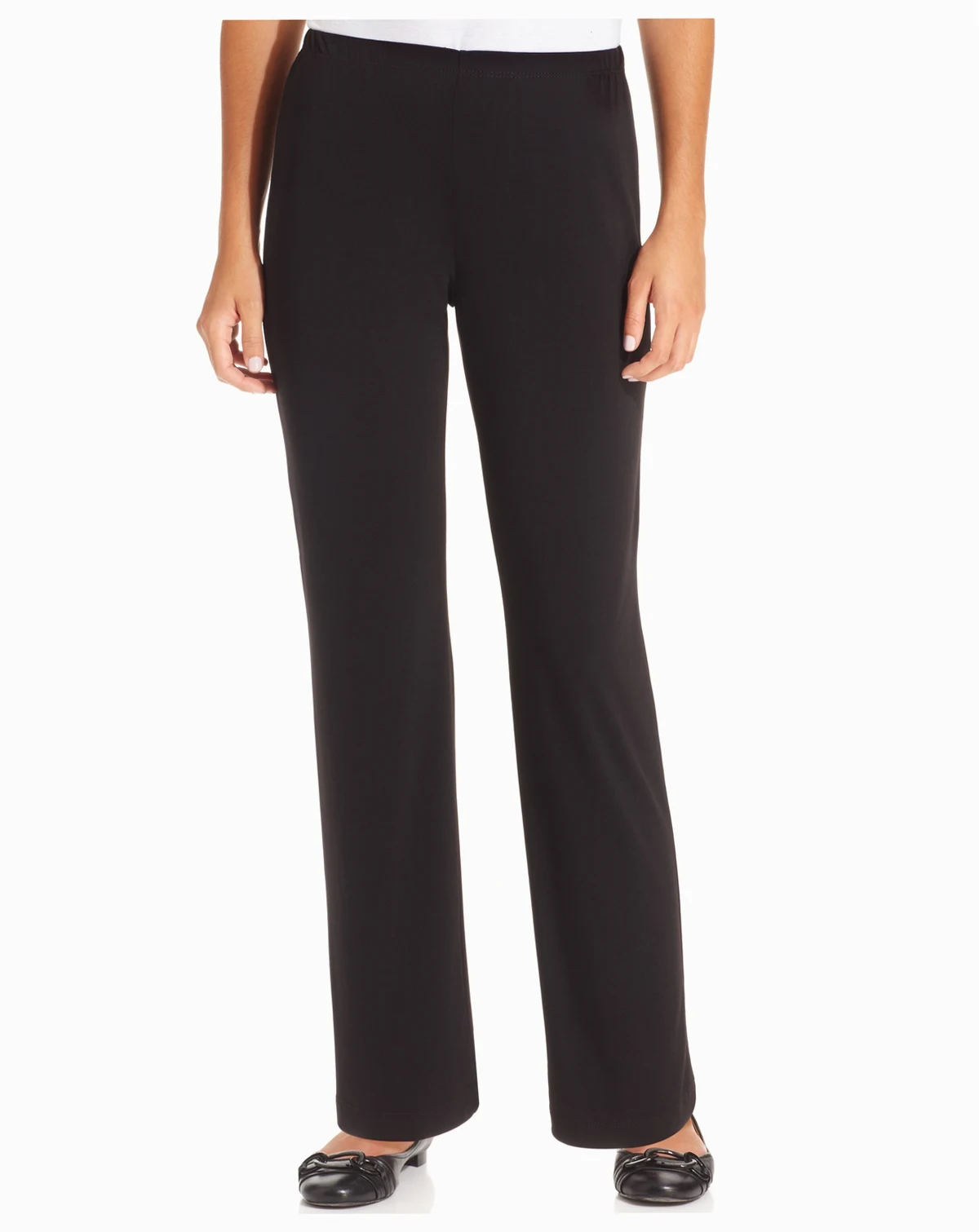 Petite Pull-On Straight-Leg Pants