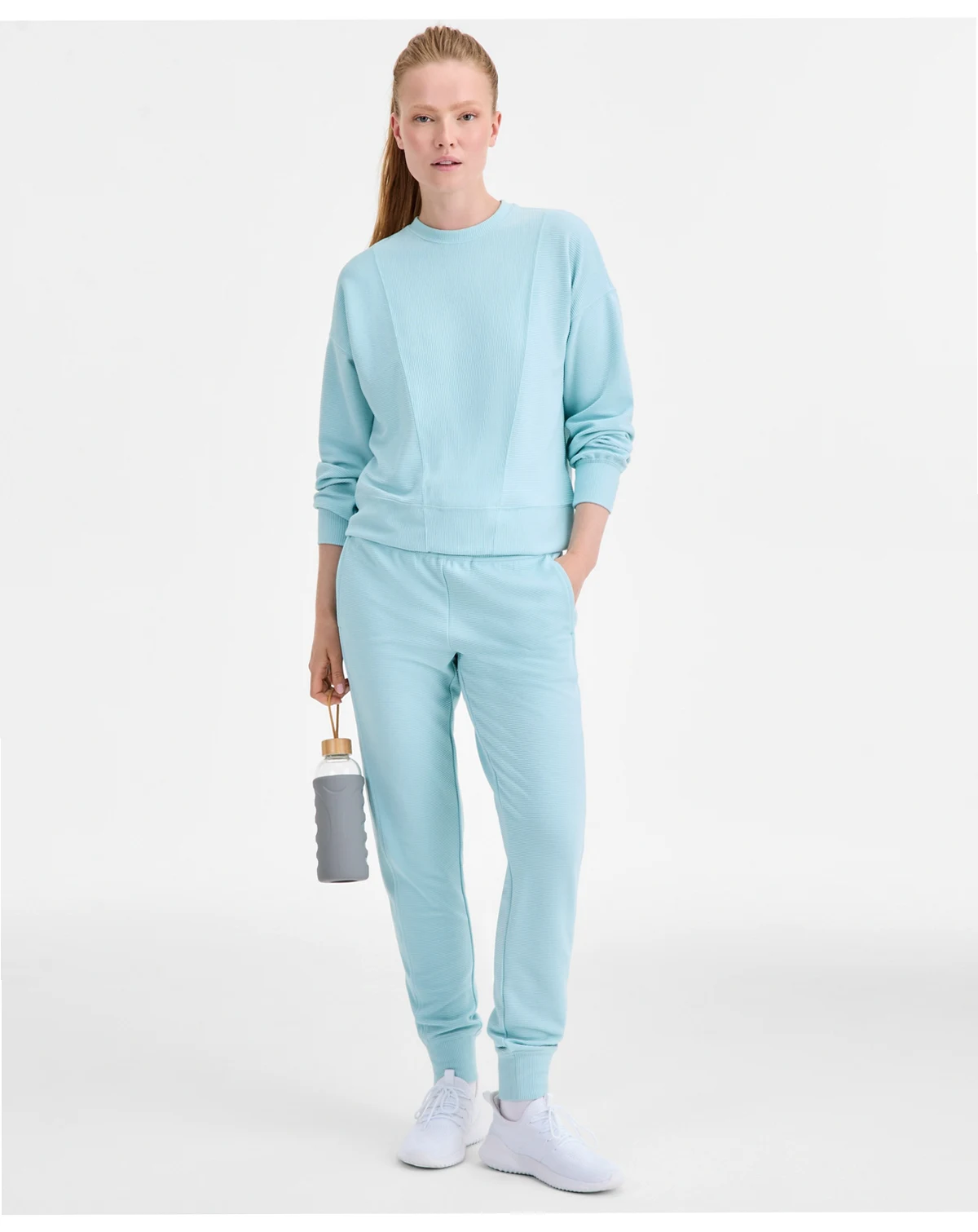 Women's Ottoman-Rib Jogger Pants, Created for Macy's
