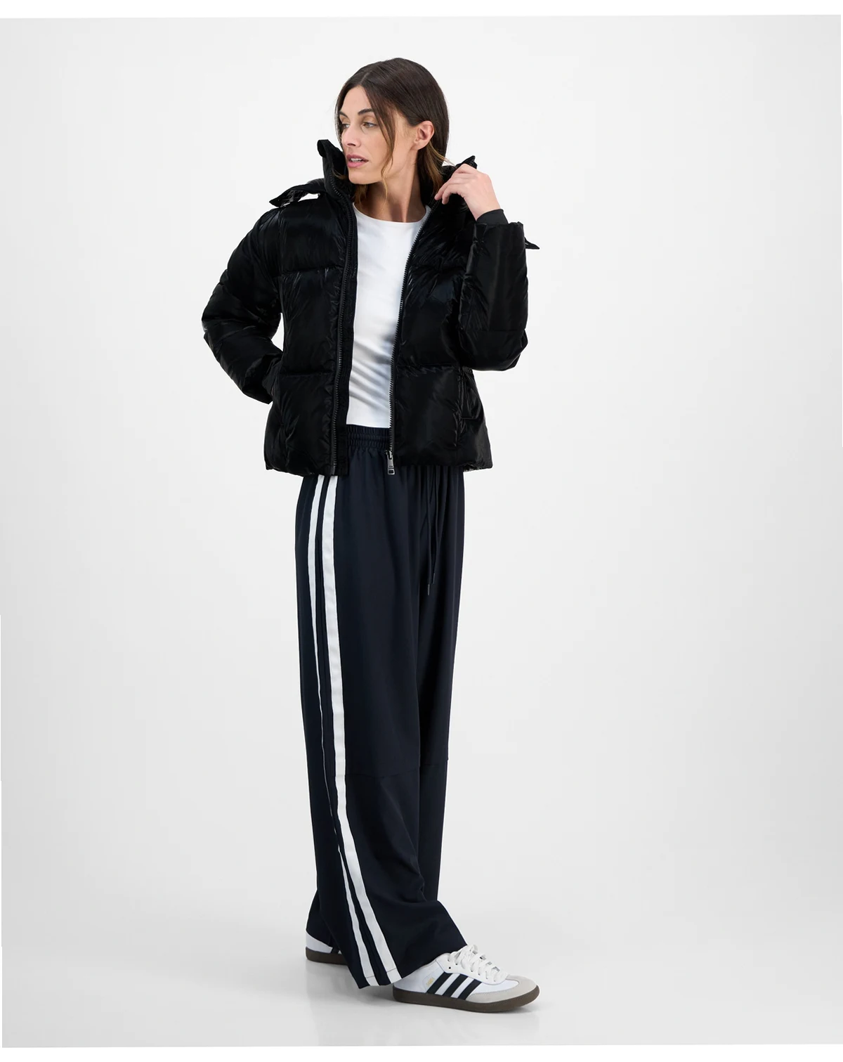 Women's Cropped Hooded Puffer Coat