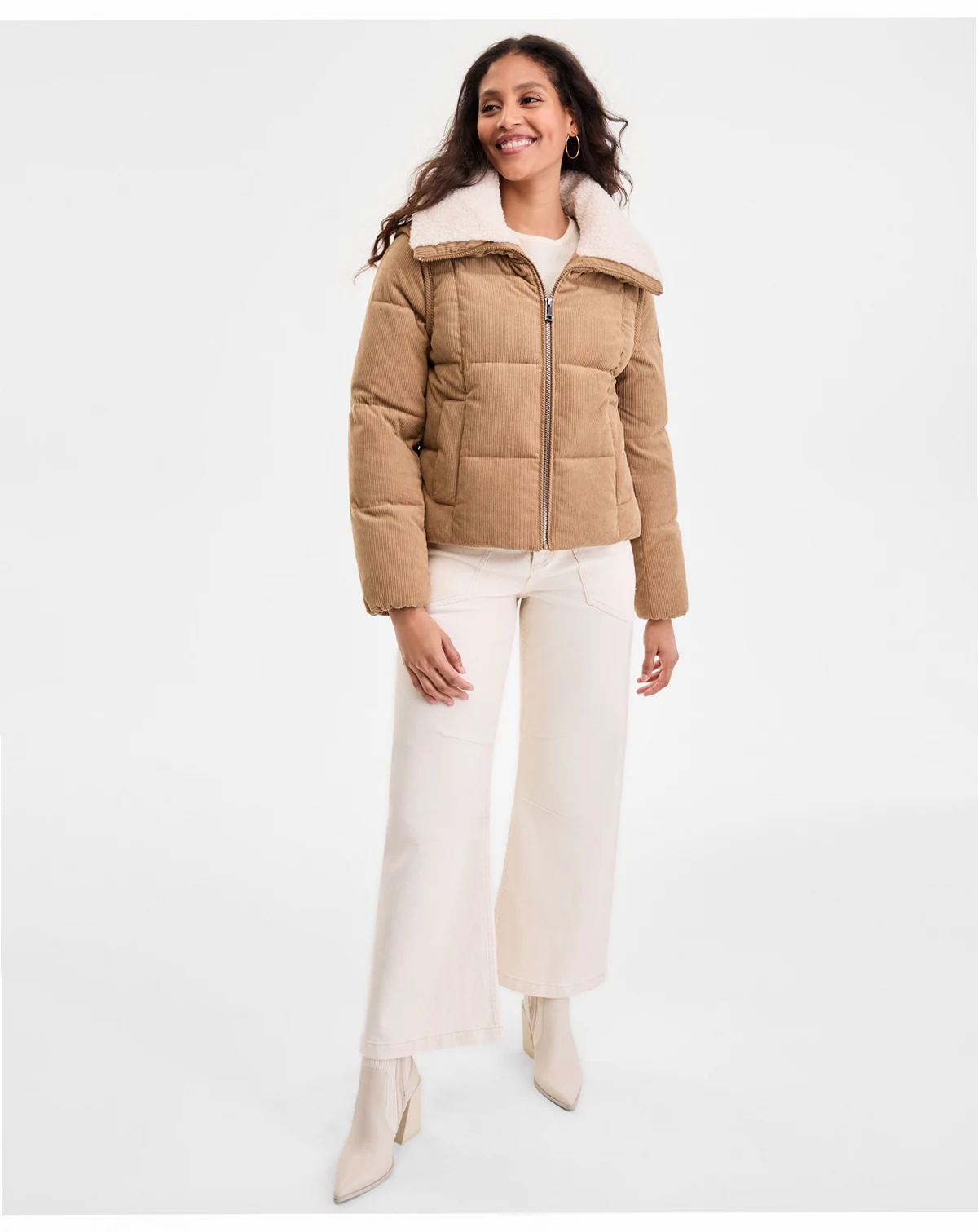 Women's Corduroy Puffer Coat
