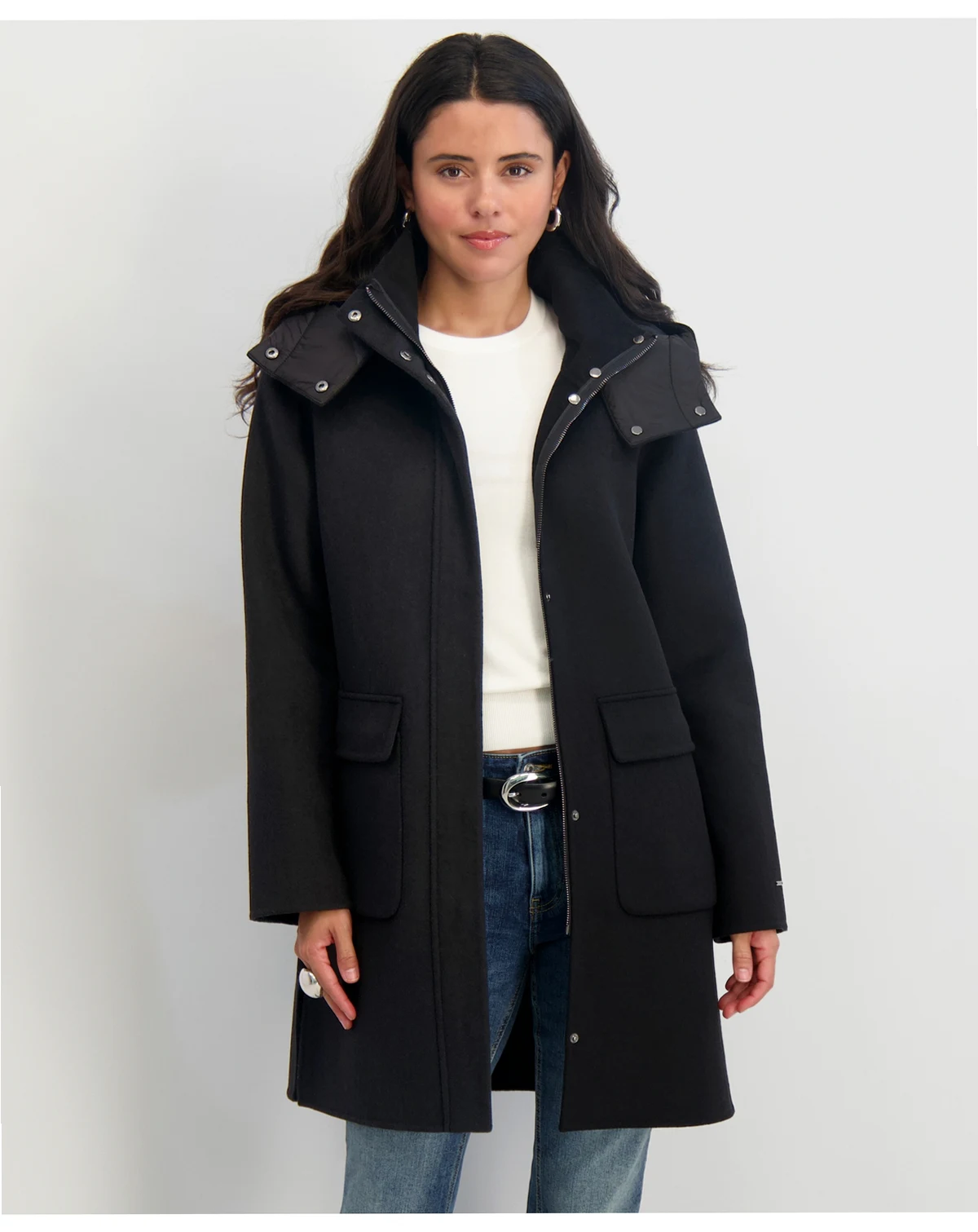 Women's Hooded Zip-Front Coat