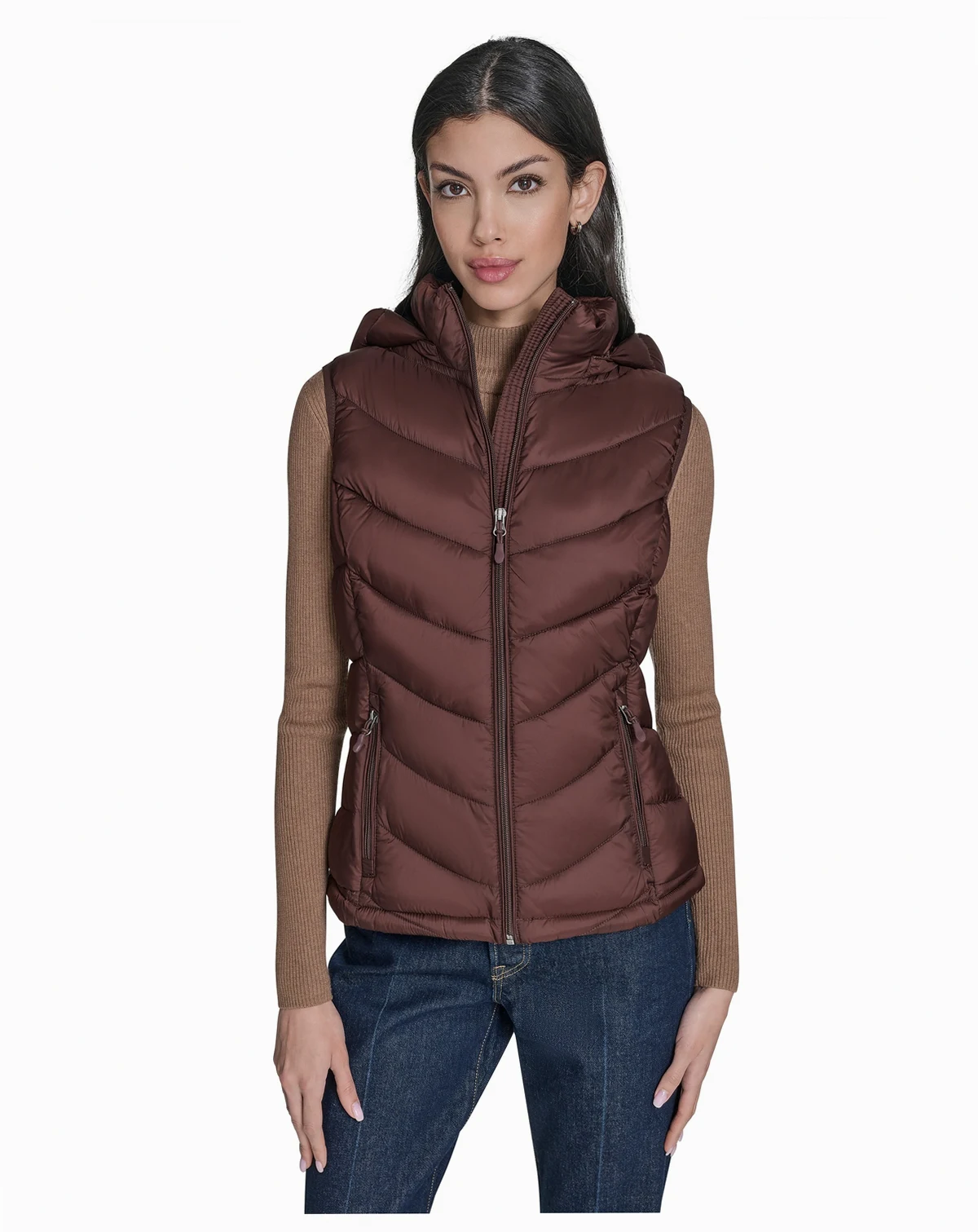 Women's Packable Hooded Puffer Vest, Created for Macy's