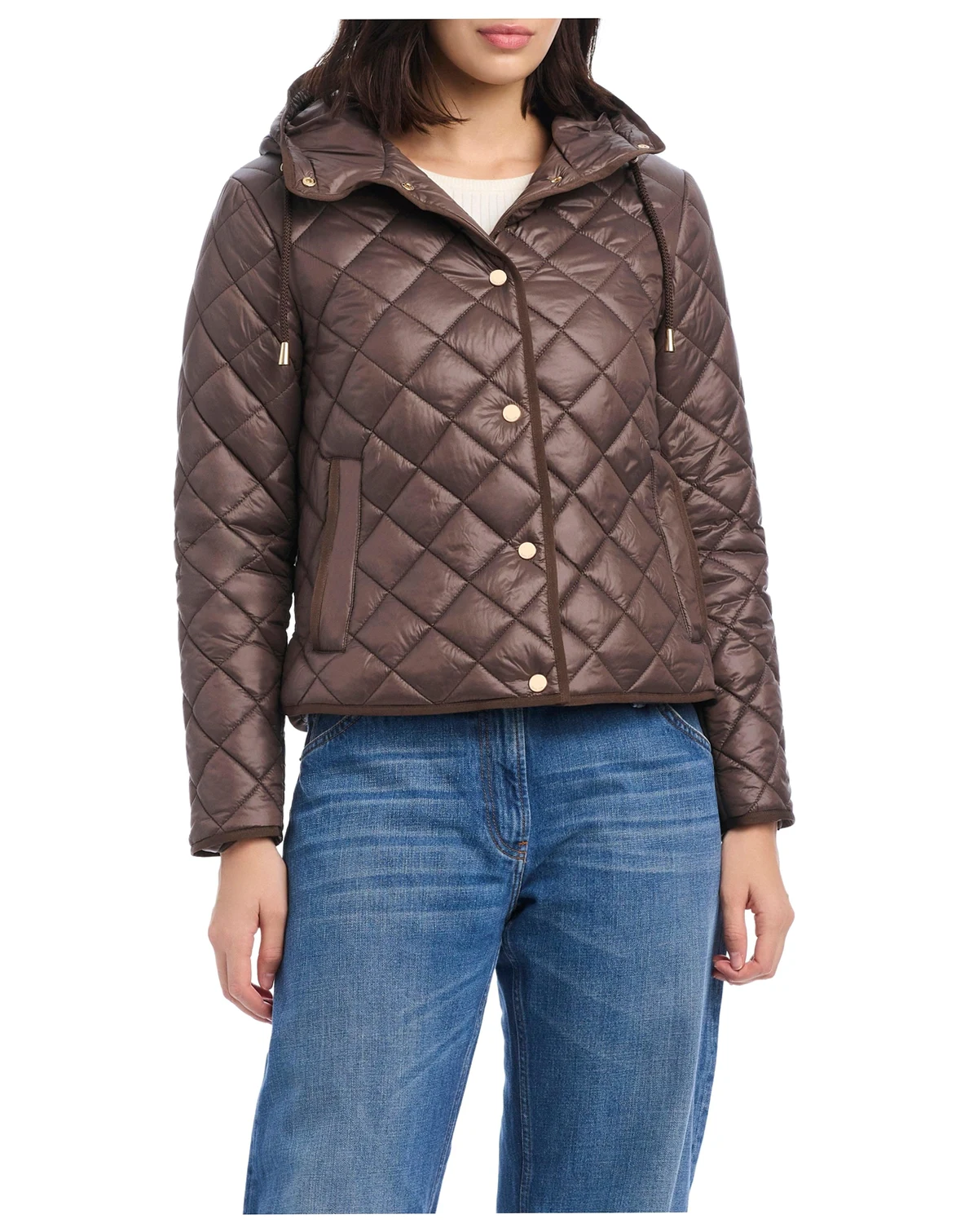 Women's Hooded Packable Diamond Quilted Jacket