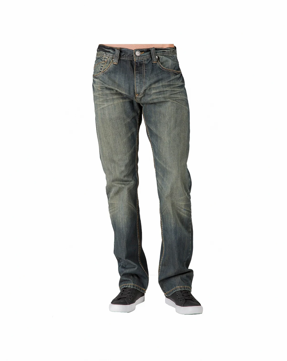 Men's Relaxed Straight Handcrafted Wash Premium Denim Signature Jeans
