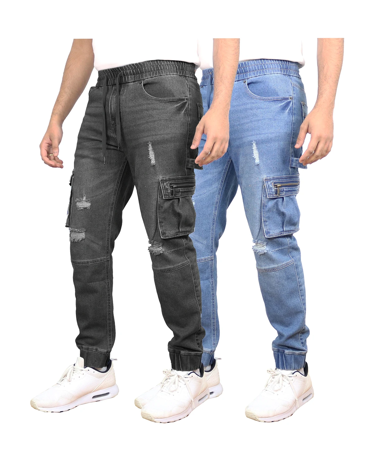 Men's Stretch Cargo Carpenter Jeans Joggers Set, 2-Pack
