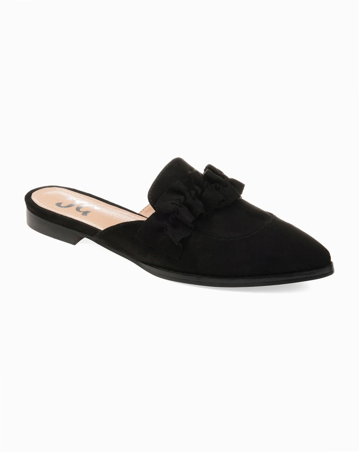 Women's Kessie Ruffle Pointed Toe Slip On Mules