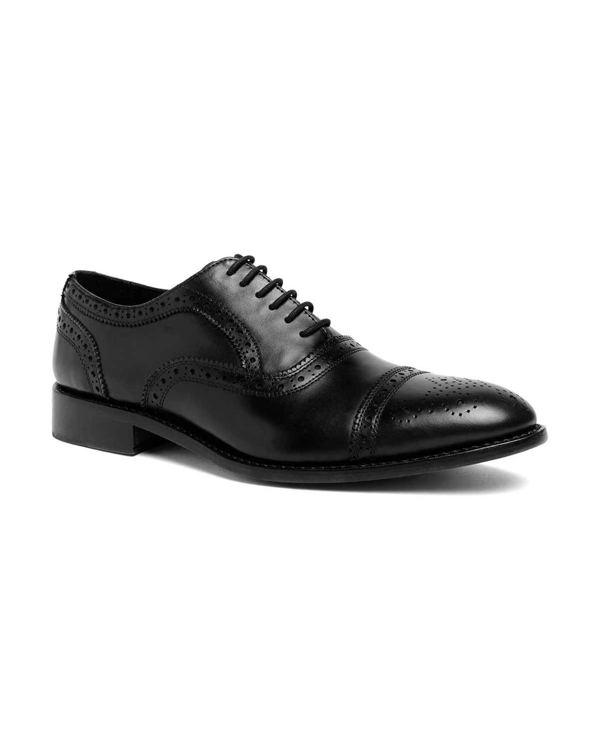 Men's Ford Quarter Brogue Oxford Leather Sole Lace-Up Dress Shoe
