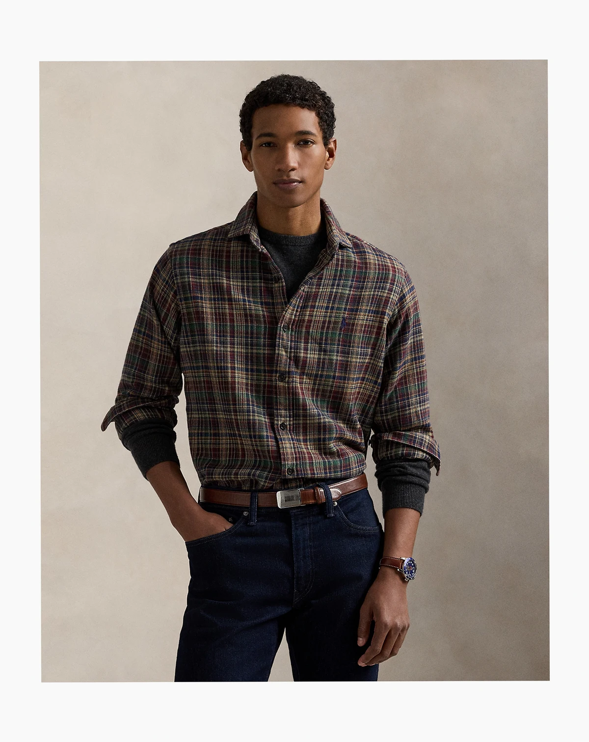 Men's Classic-Fit Plaid Brushed Flannel Shirt