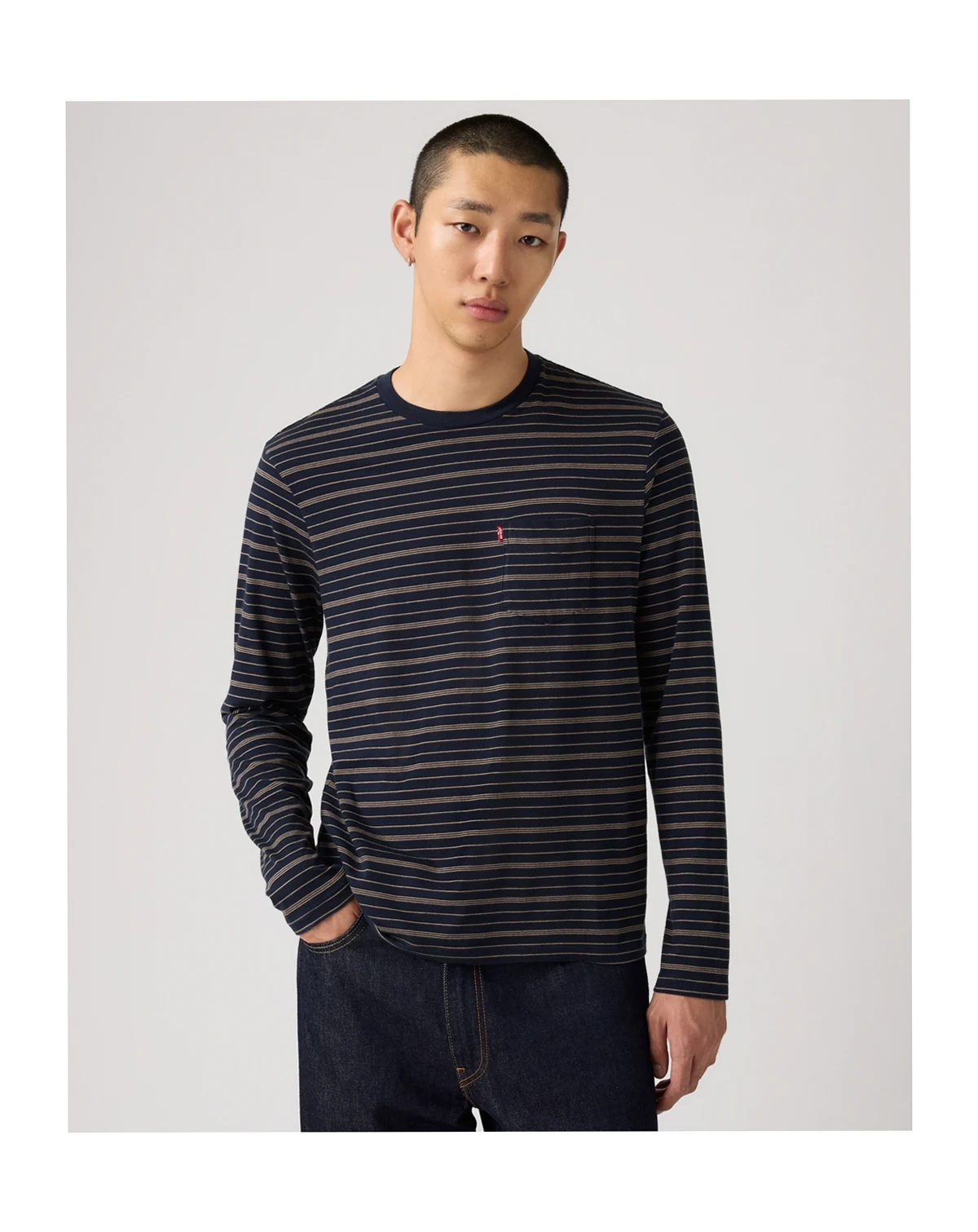 Men's Long-Sleeve Crewneck Pocket T-Shirt