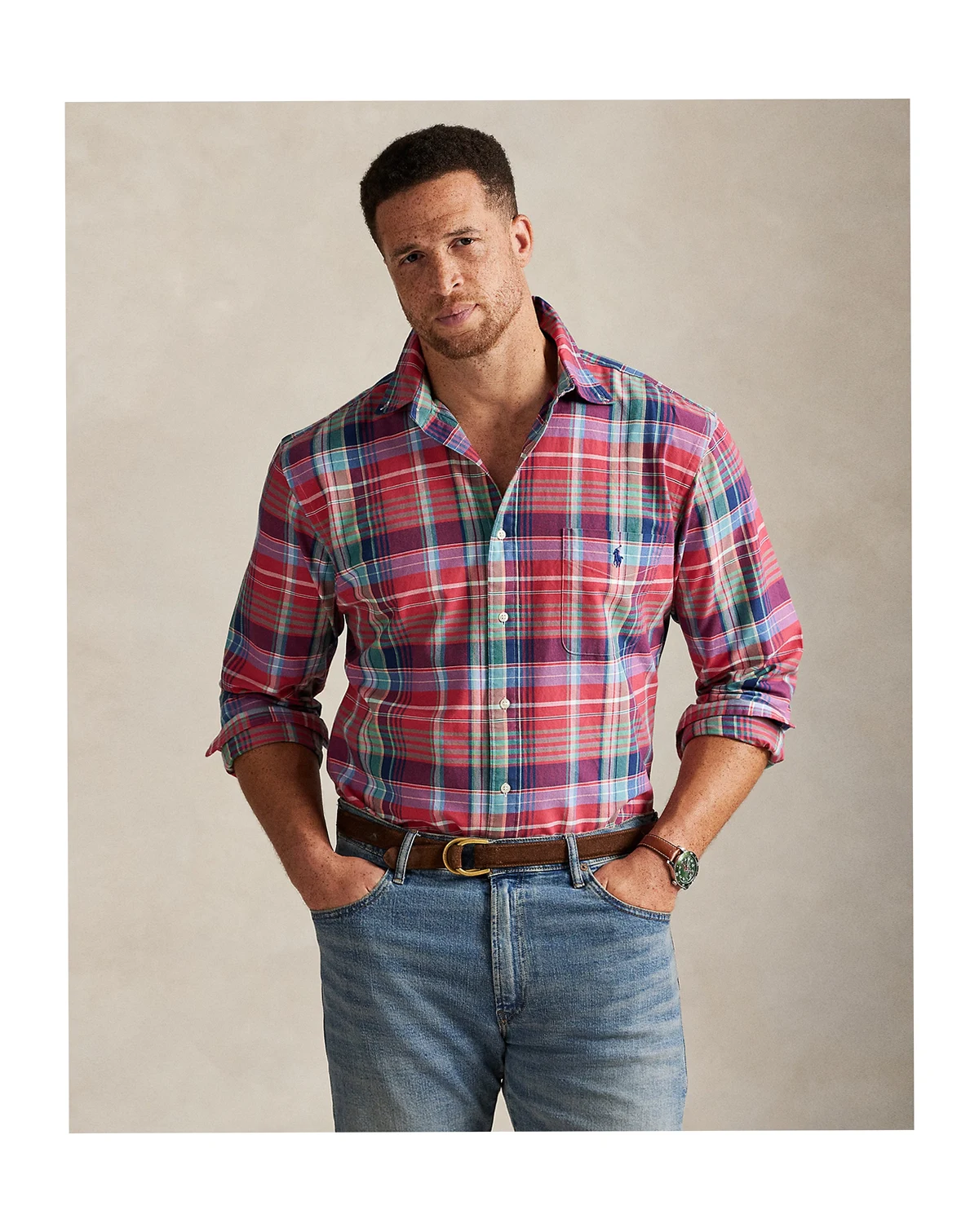 Men's Big & Tall Plaid Oxford Shirt