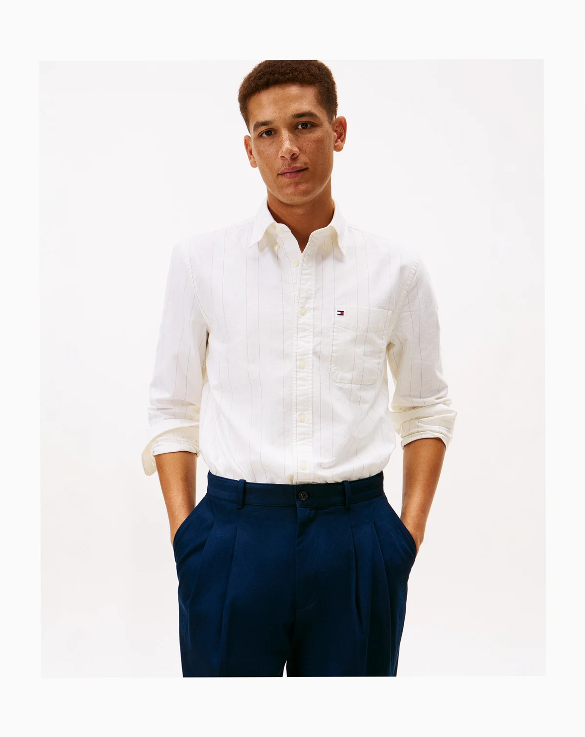 Men's Heritage Pin Striped Oxford Long-Sleeve Shirt