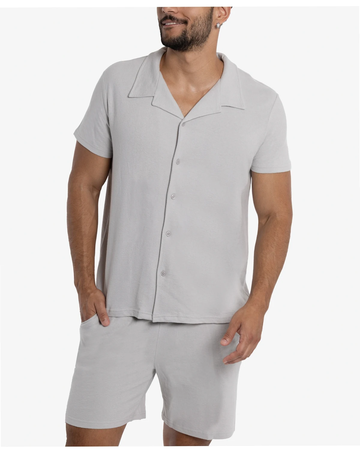 Men's Camp Collar Casual Short Sleeve Button-Up Shirt
