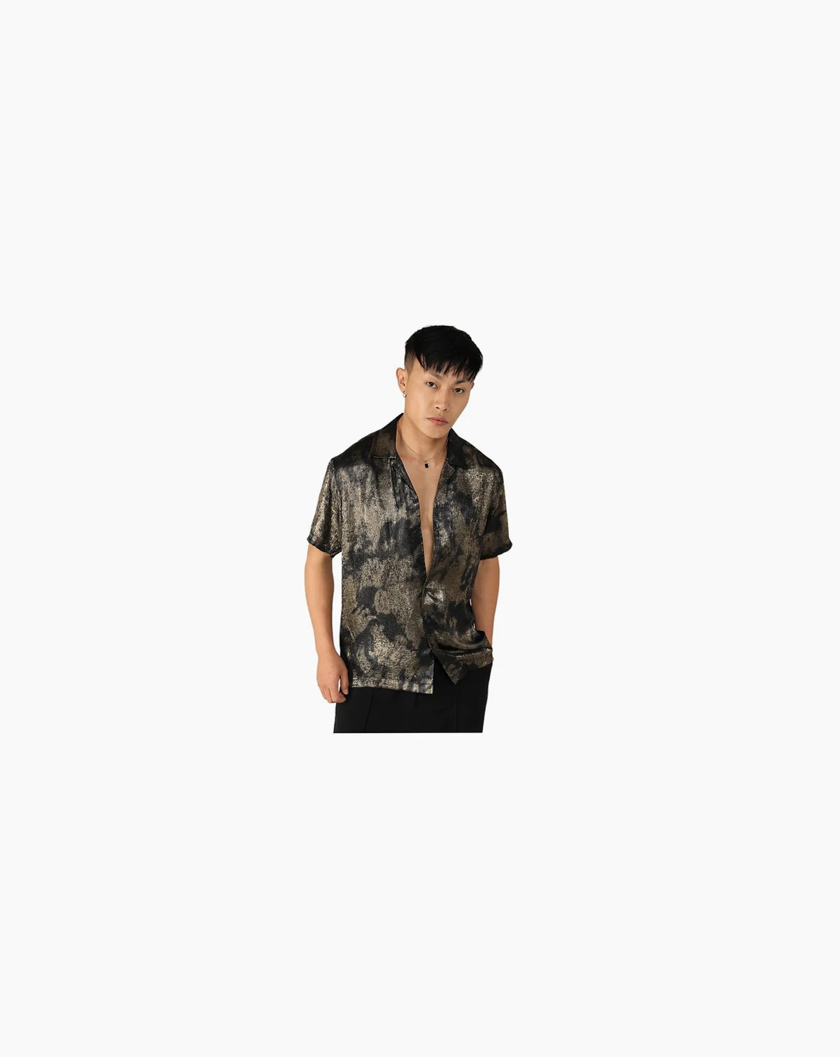 Men's Midnight Black & Metallic Gold Metallic Ombre Shirt