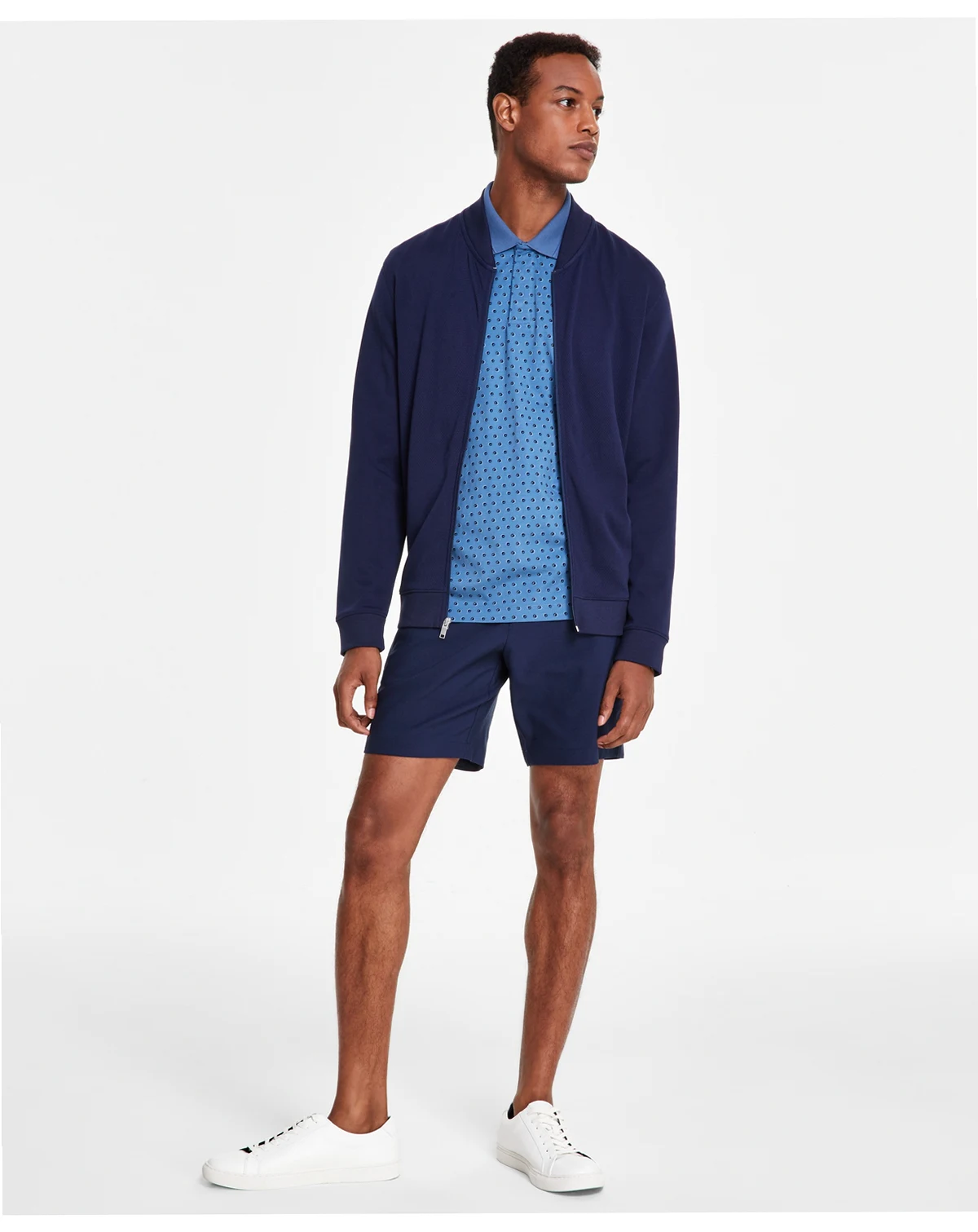 Men's Piqué Knit Bomber Jacket, Created for Macy's