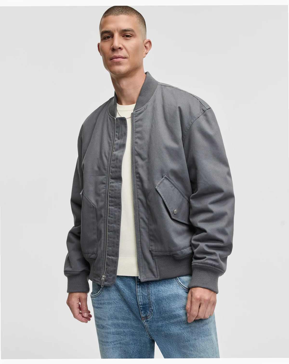 Men's Relaxed-Fit Twill Bomber Jacket, Macy's Exclusive