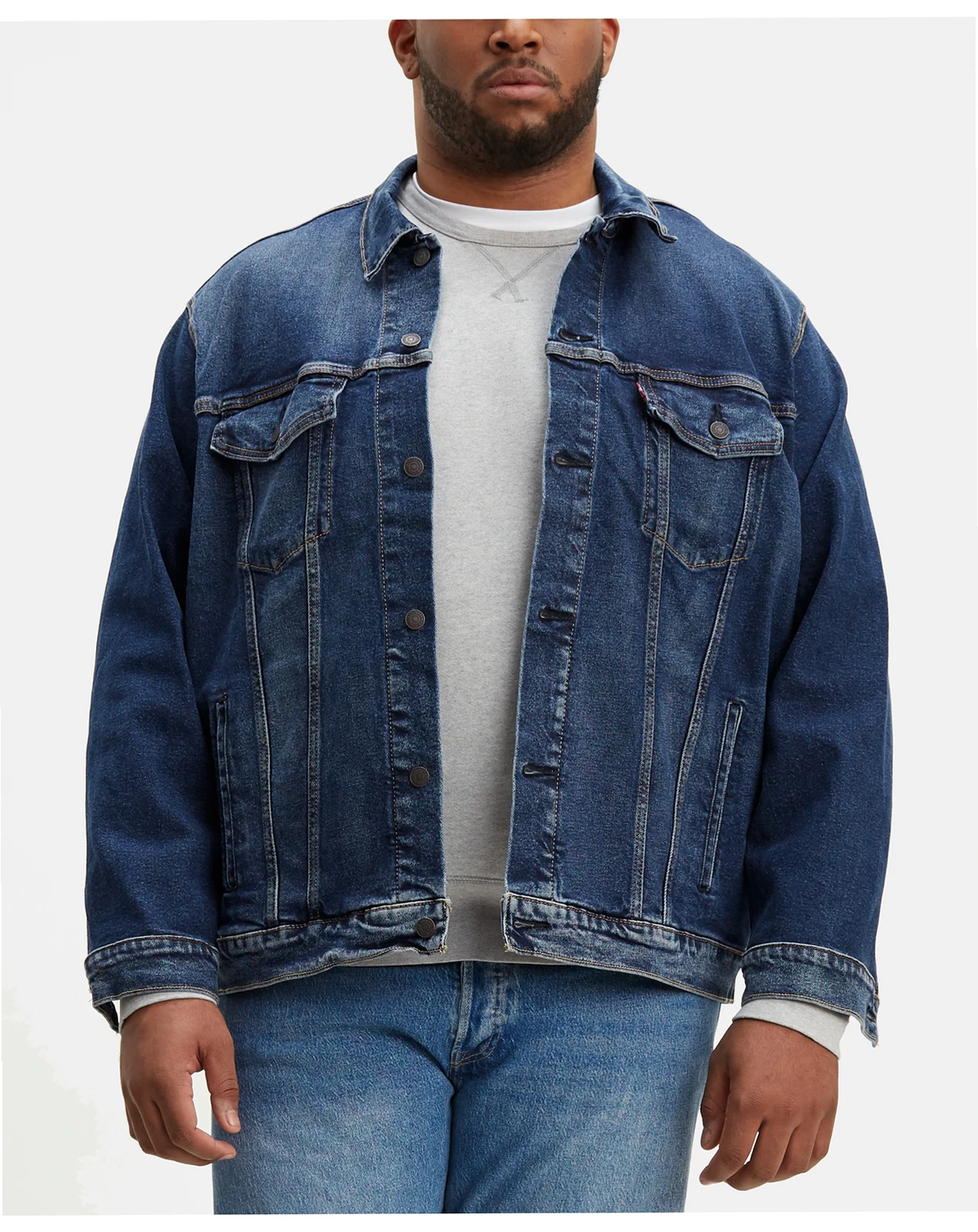 Men's Big & Tall Stretch Denim Trucker Jacket