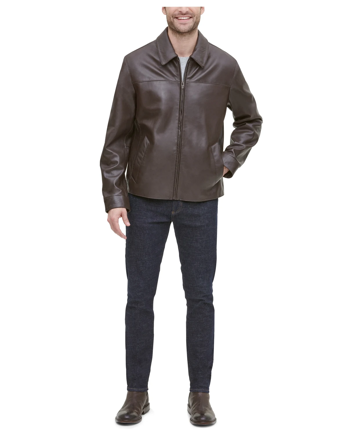 Men's Leather Jacket, Created for Macy's