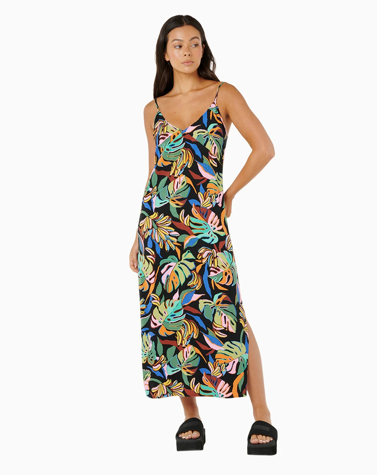 Women's Sunset Luau Printed Midi Dress