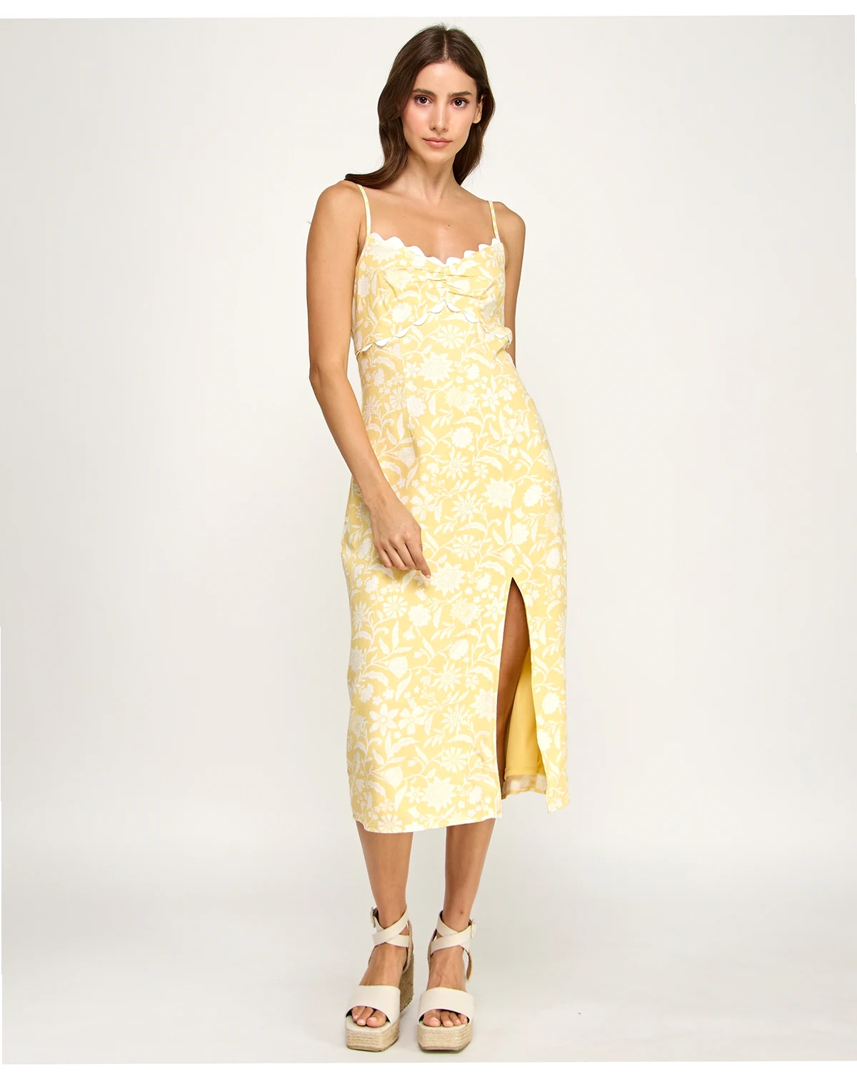 Juniors' Sleeveless Ric Rac Bust Slim Midi Dress