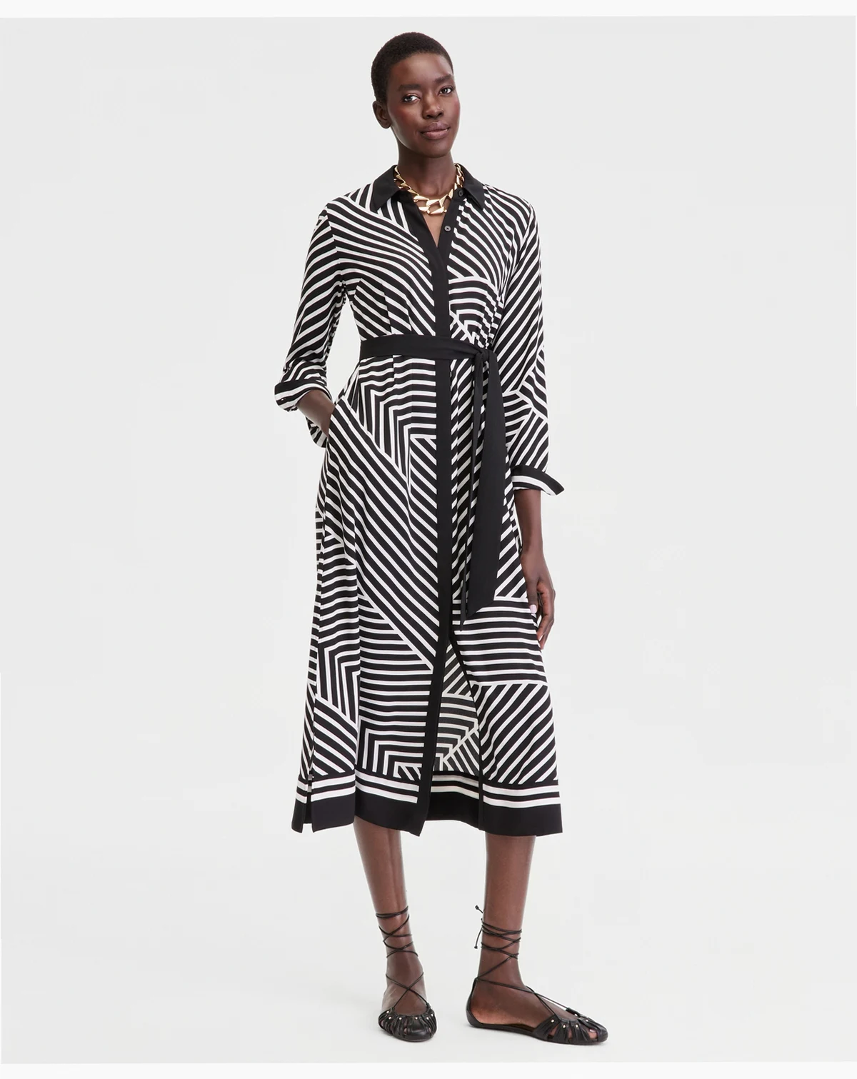 Women's Long Sleeve Geo Print Shirtdress, Macy's Exclusive