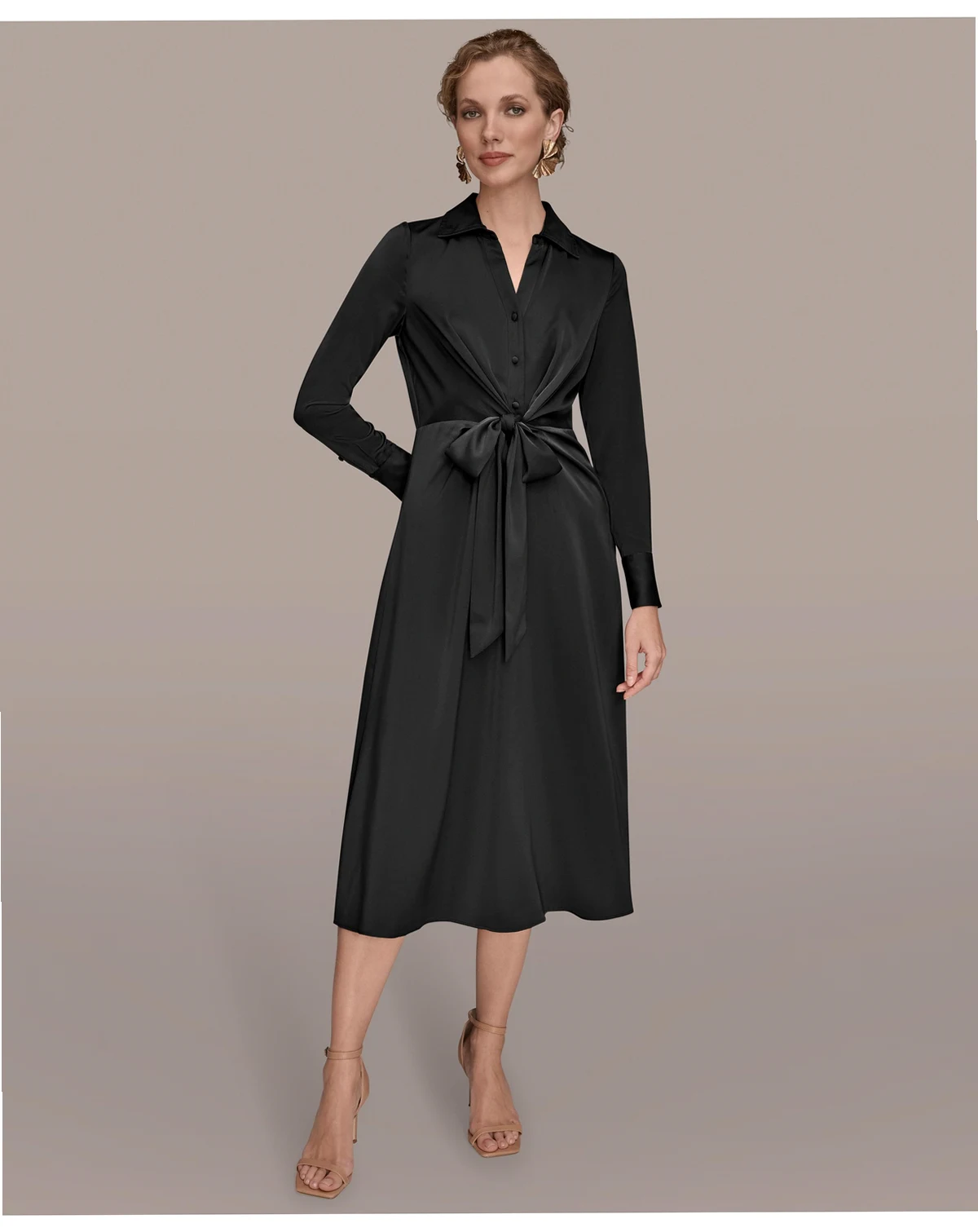 Women's Tie Front Shirt Dress