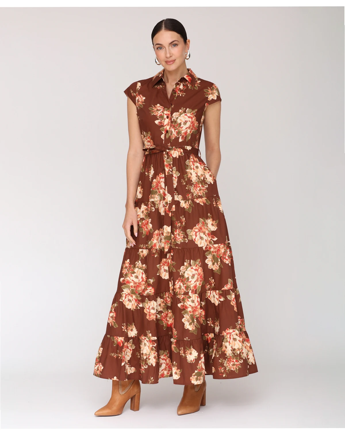 Women's Short-Sleeve Maxi Dress